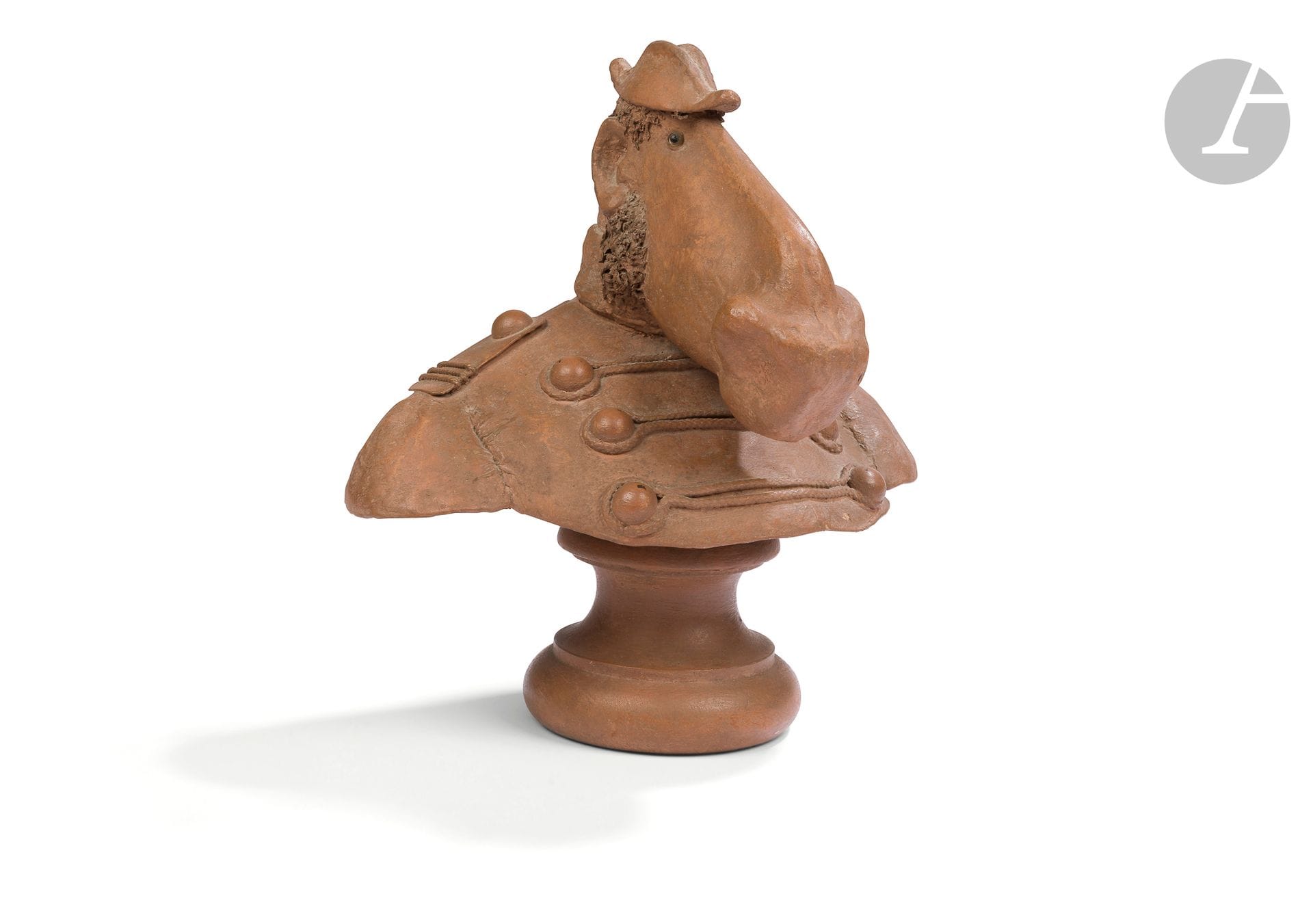Jean-Jules CHASSE-POT (1933-2010)
Un drôle de zèbre, 1974-75
Sculpture en papier mâché peint et socle en bois.
Signée, datée et titrée sous la base.
Hauteur : 29 cm