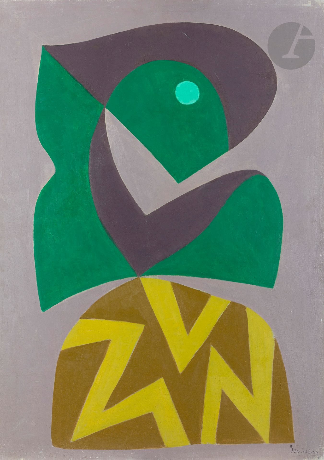 René BEN SUSSAN (1895-1988)
Coquette, 1979
Huile sur toile.
Timbrée en bas à droite.
Signée et datée au dos.
(Usures).
92 x 65 cm