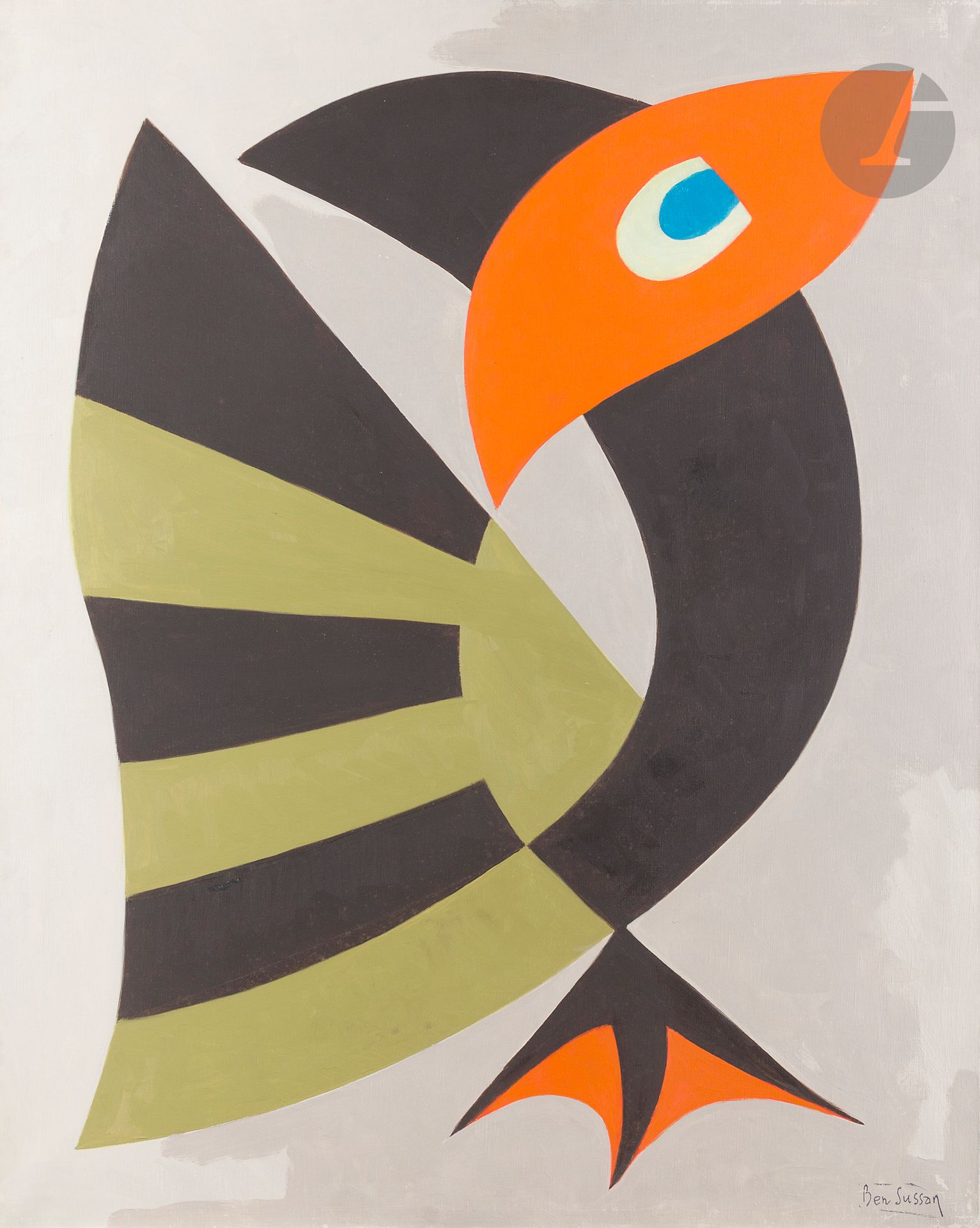 René BEN SUSSAN (1895-1988)
Oriko rooster from Puerto Rico, 1978
Oil on canvas.
Stamped lower right.
Signed and dated on the back.
92 x 73 cm