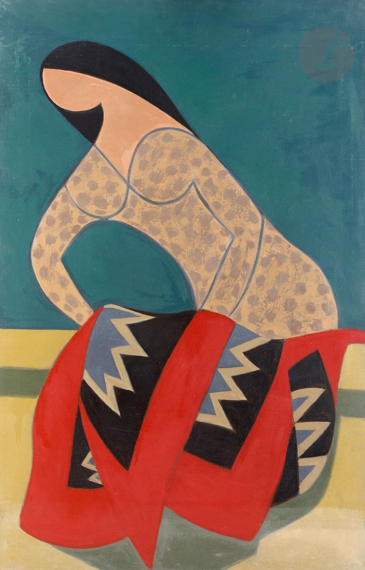 René BEN SUSSAN (1895-1988)
La Voisine aère son tapis
Huile sur toile.
Signée sur le châssis.
(Usures).
100 x 65 cm