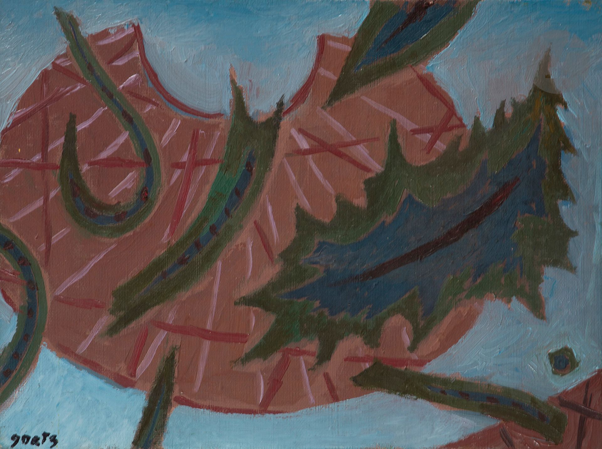 Henri GOETZ [franco-américain] (1909-1989)
Composition
Huile sur toile.
Signée en bas à gauche.
24 x 33 cm