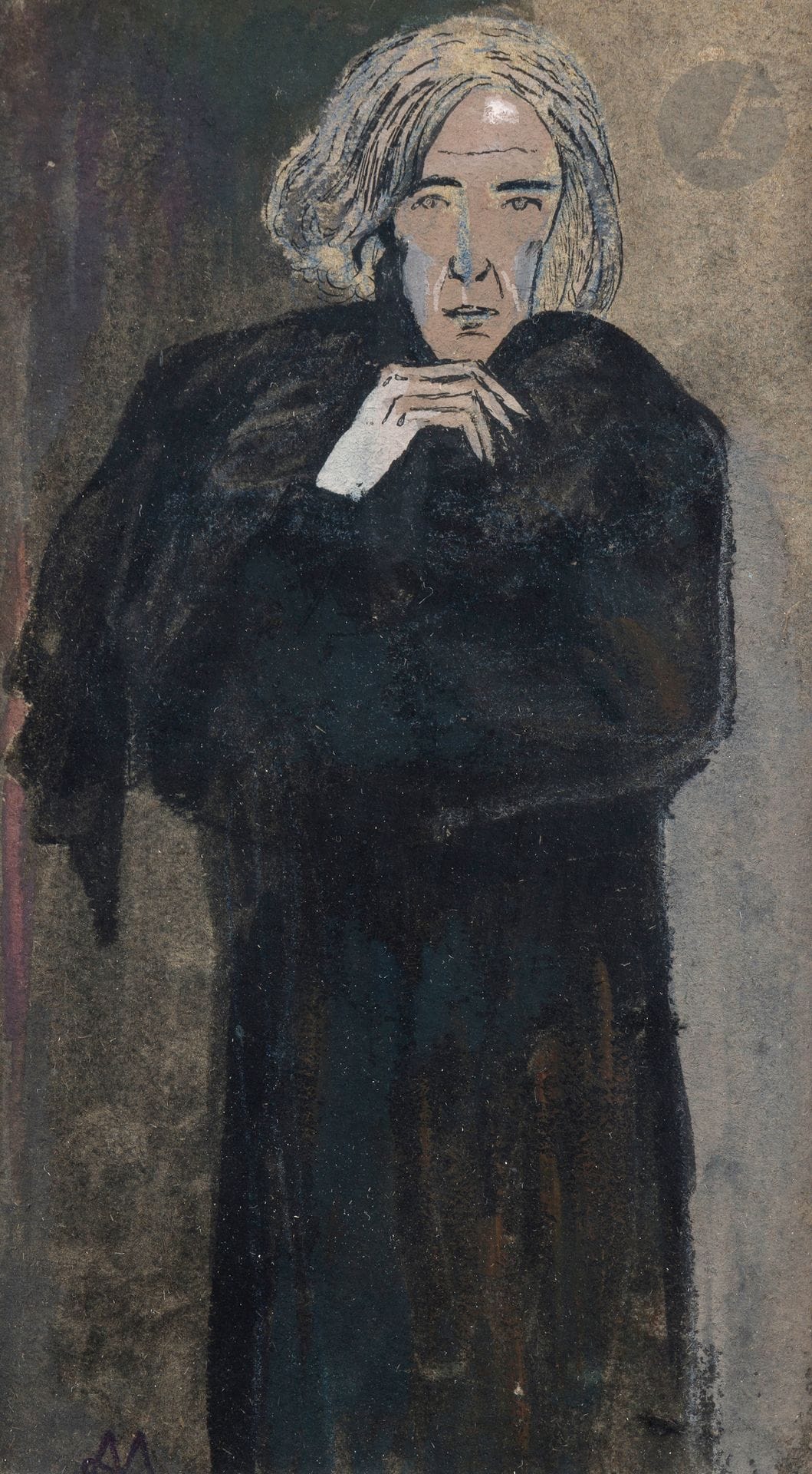 Alexis MERODACK-JEANEAU (1873-1919)
Man in black
Ink and gouache.
Monogrammed lower left.
22.5 x 13 cm