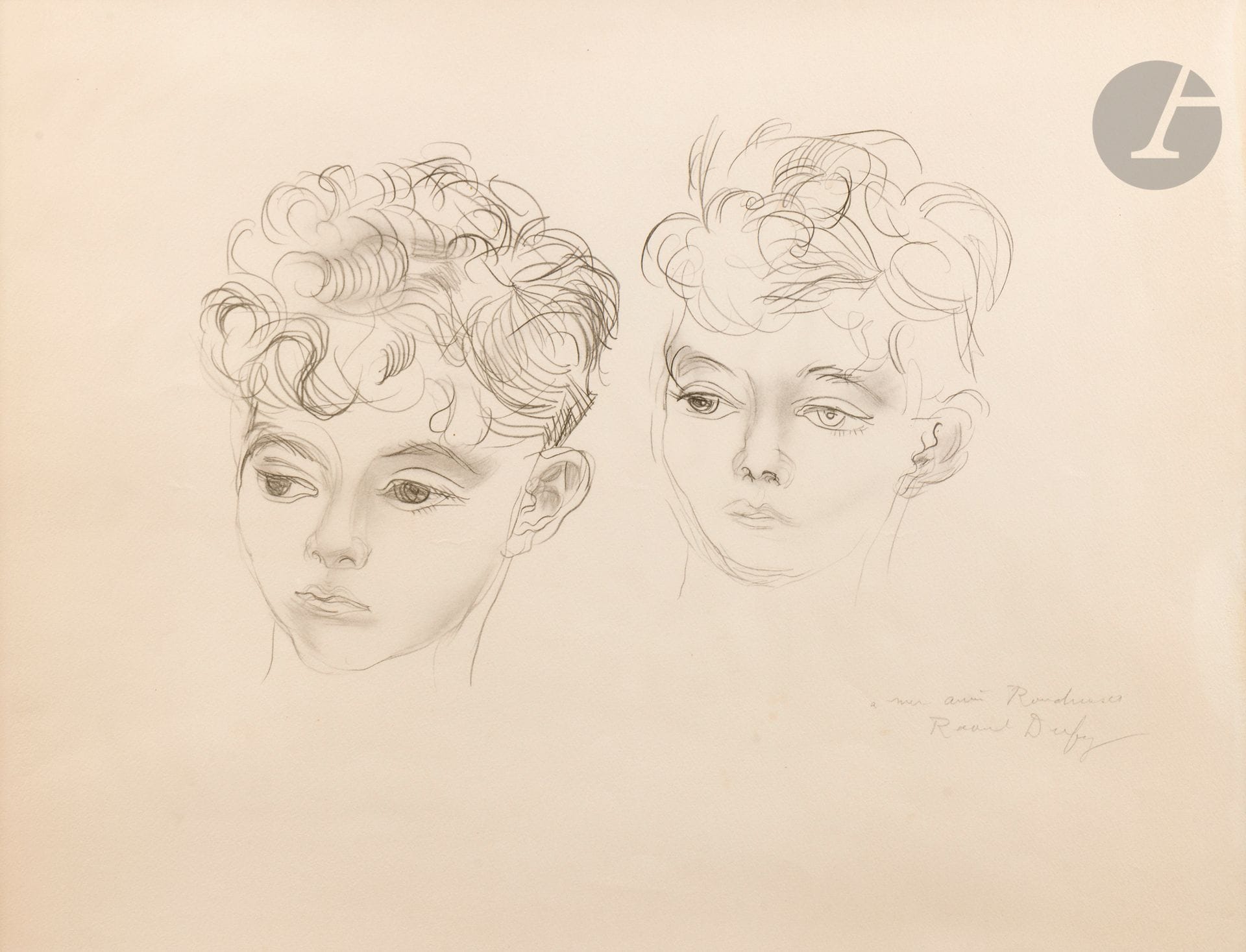Raoul DUFY (1877-1953)
Portraits de jeune garçon
Lithographie.
Signée et dédicacée « à mon ami Roudinesco » dans la planche.
42 x 55 cm