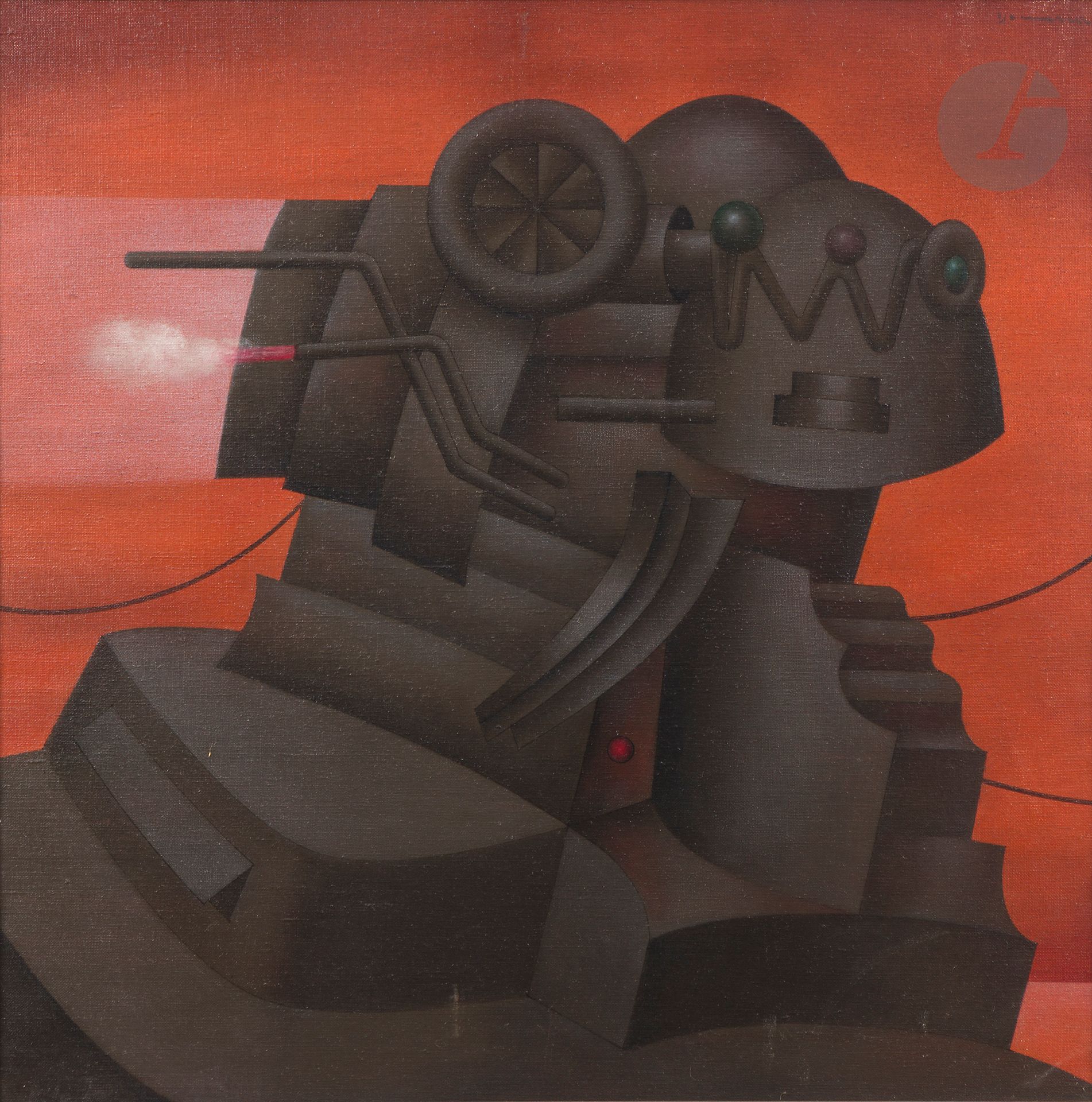 Pierre-Jean DE MARIA (1896-1984)
The Projector
Oil on canvas.
Signed upper right.
Signed and titled on the back.
80 x 80 cm