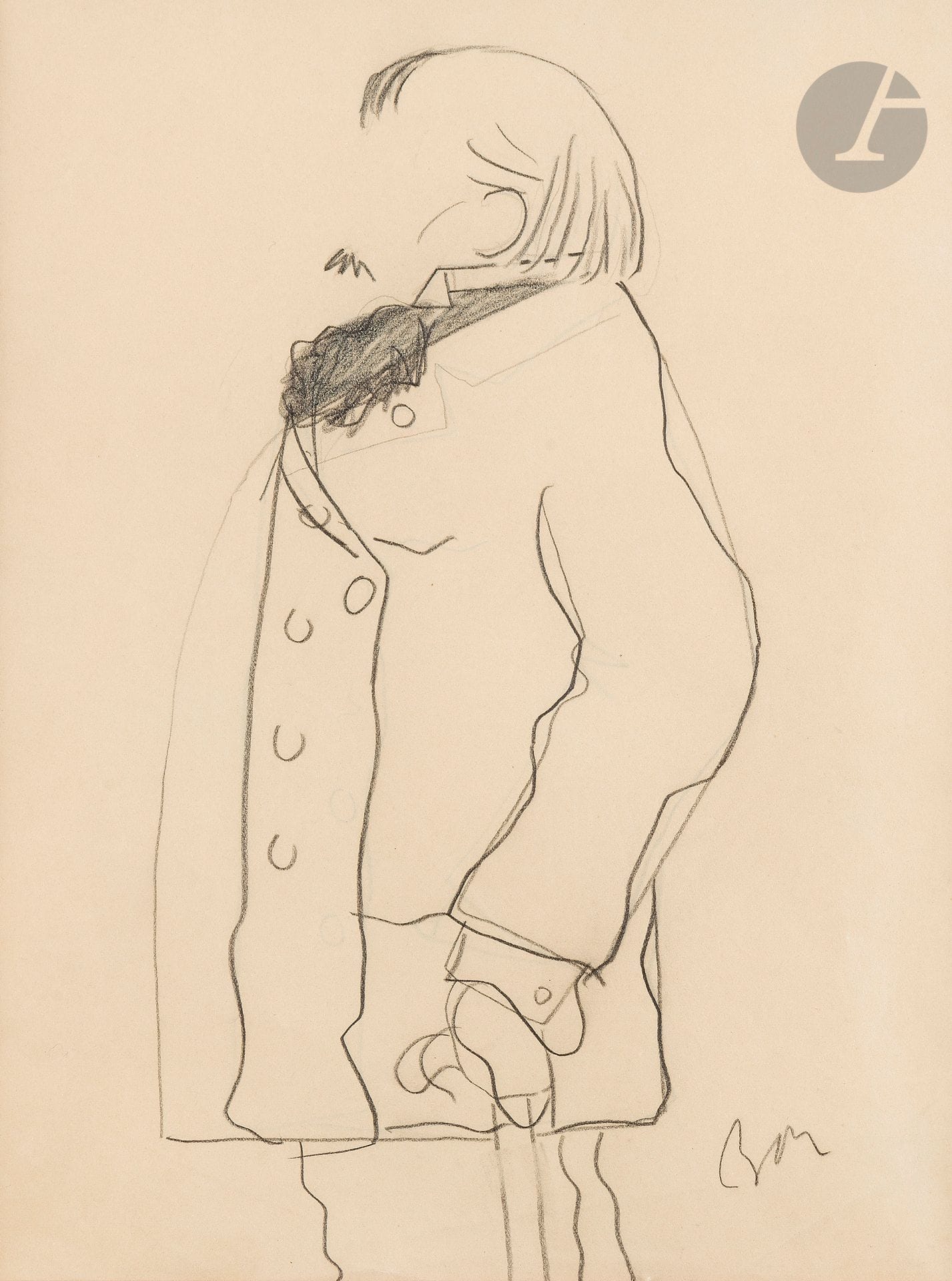 Sacha GUITRY (1885-1957)
Portrait de Georges Courteline
Mine de plomb double face.
L’une est annoté « Bon ».
25,5 x 20 cm