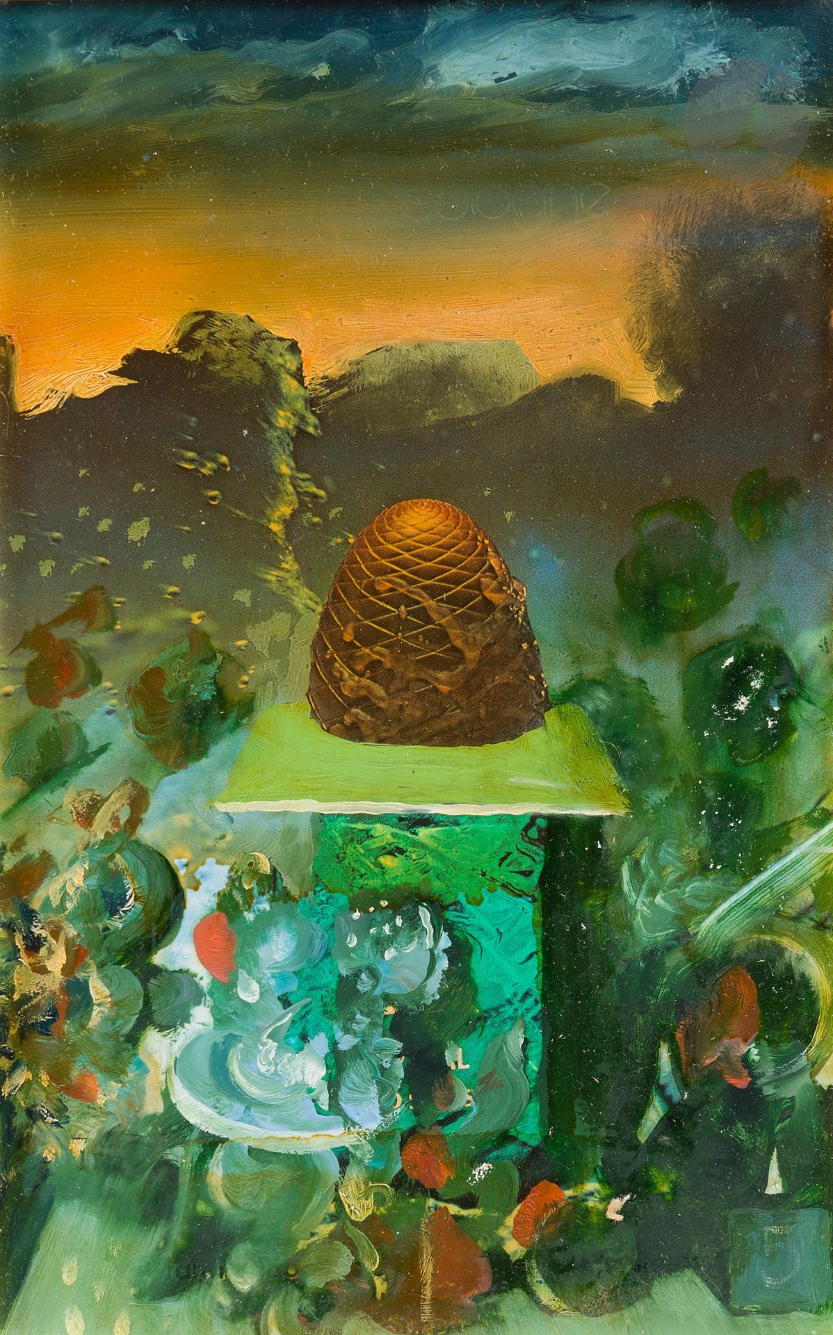 Popovitch Ljuba LJUBA (1934-2016)
L’Eau de Cologne, 1976
Huile sur carton sur support imprimé.
Signée, datée et titrée au dos.
21 x 13 cm

Cette œuvre sera incluse au Catalogue Raisonné de Ljuba, actuellement en préparation par Madame Slavica Batos. Nous remercions Madame Slavica Batos, épouse de l’artiste, d’avoir confirmé l’authenticité de cette œuvre.