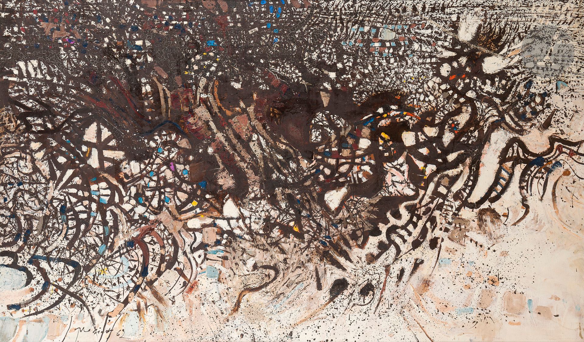 Mario PRASSINOS (1916-1985)
La Tempête, 1962
Huile sur toile.
Signée et datée en bas à gauche.
Datée et titrée au dos.
97 x 162 cm

Bibliographie :
Bernard Noël, Les Peintres du désir, Paris, Éditions Belfond, 1992, reproduit.

Un certificat de Madame Catherine Prassinos, expert membre de l’Union Française des Experts UFE pour l’œuvre de M.Prassinos, en date du 11 février 2025, sera remis à l’acquéreur.