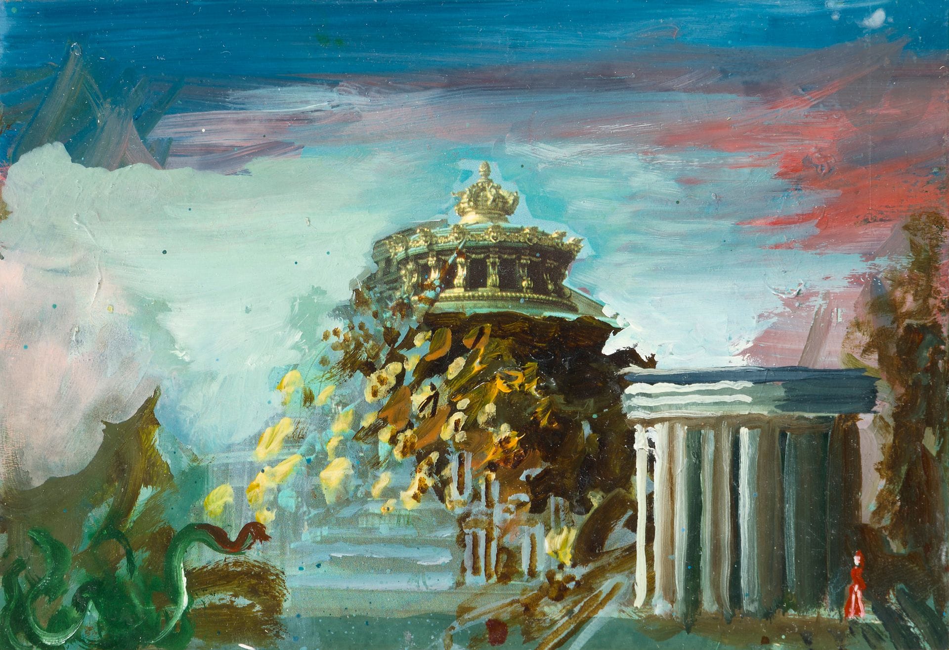 Popovitch Ljuba LJUBA (1934-2016)
Le Pavillon d’or, 1987
Huile sur carton.
Signée, datée et titrée au dos.
11,5 x 17 cm

Cette œuvre sera incluse au Catalogue Raisonné de Ljuba, actuellement en préparation par Madame Slavica Batos. Nous remercions Madame Slavica Batos, épouse de l’artiste, d’avoir confirmé l’authenticité de cette œuvre.