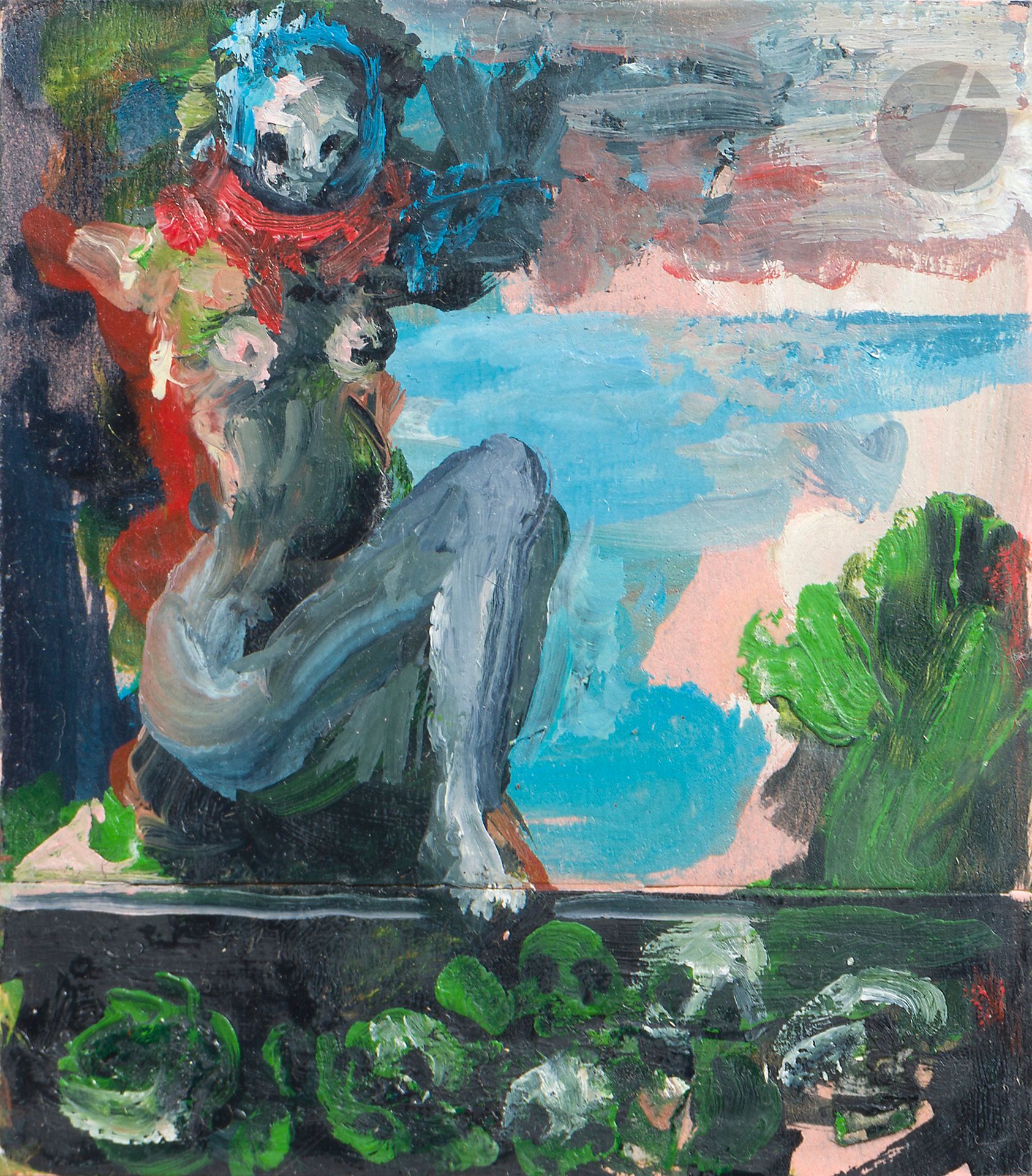 Popovitch Ljuba LJUBA (1934-2016)
L’Attente, vers 2000
Huile sur carton rose.
Signée et titrée au dos.
11,5 x 10,3 cm

Cette œuvre sera incluse au Catalogue Raisonné de Ljuba, actuellement en préparation par Madame Slavica Batos. Nous remercions Madame Slavica Batos, épouse de l’artiste, d’avoir confirmé l’authenticité de cette œuvre.