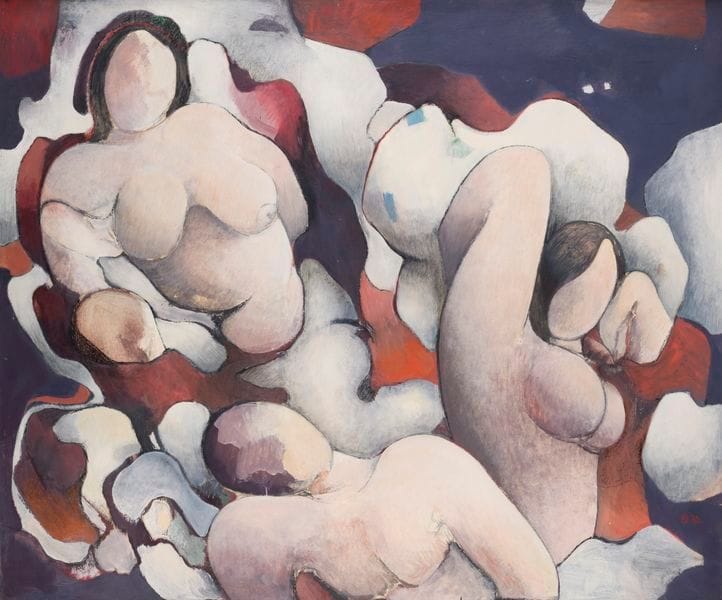Henri DECHANET (1930-2019)
Jeu de nuages après la pluie, 1972
Huile sur panneau.
Monogrammée et datée en bas à droite.
Signée, datée et titrée au dos.
92 x 112 cm