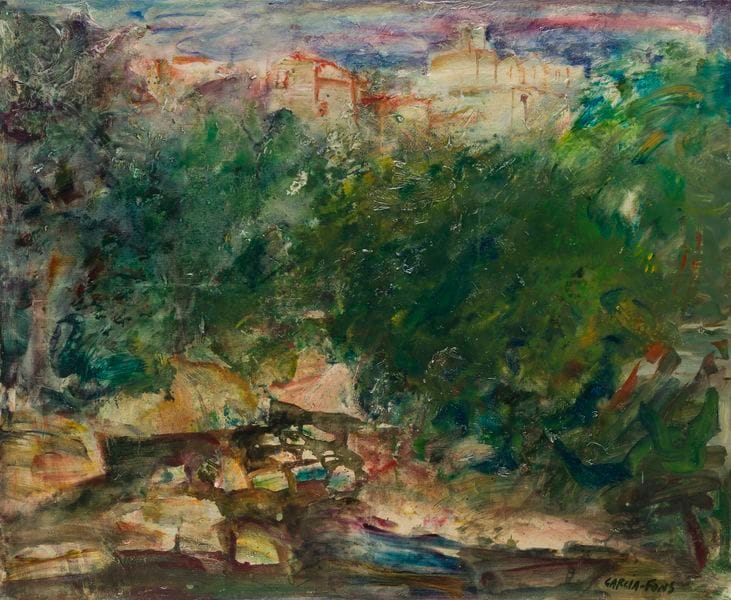 Pierre GARCIA-FONS (1928-2016)
Le Soler
Oil on canvas.
Signed lower right.
Signed and titled on back.
81 x 100 cm
Provenance : 
Galerie Framond, Paris (label on back).