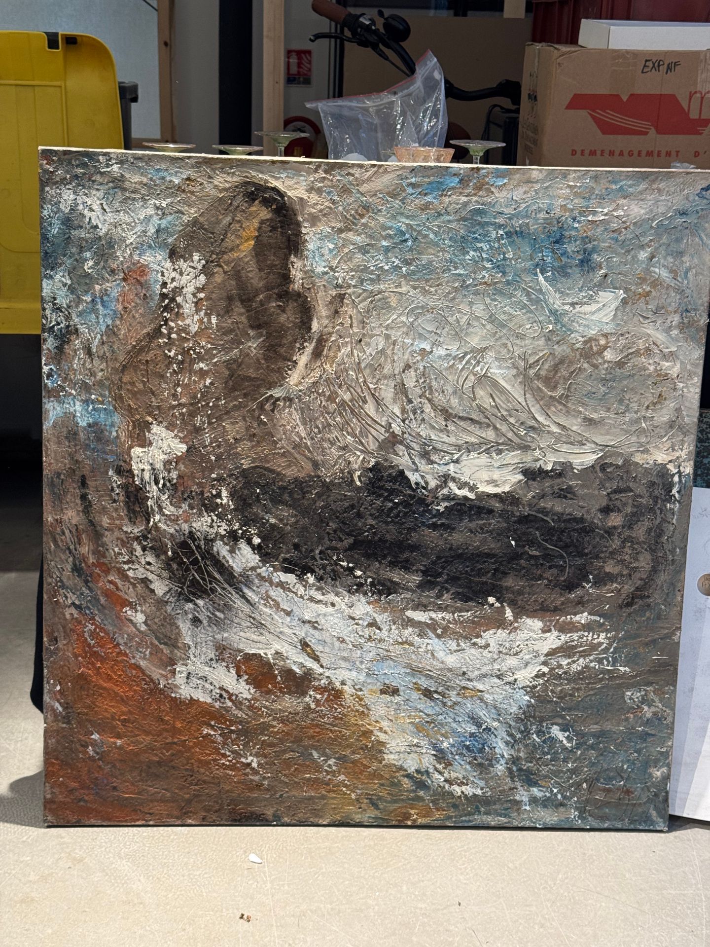 Charles LEBRETON (XXe siècle)
Mer en furie, 1988
Huile sur toile.
Signée, datée au dos.
94 x 90 cm