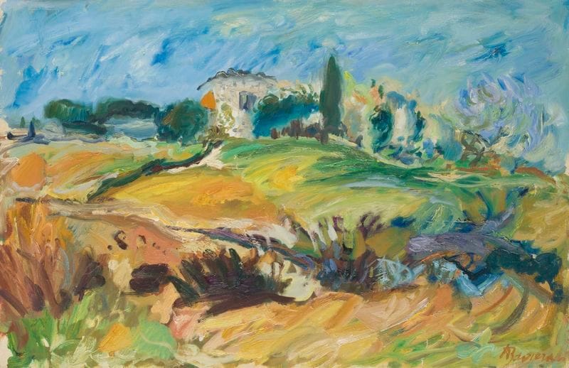 Henri BAVIERA (né en 1934)
Mistral en Provence, 1960
Huile sur toile.
Signée et datée en bas à droite.
Signée et titrée au dos.
60 x 92 cm
Provenance : 
Galerie Framond, Paris (étiquette au dos).