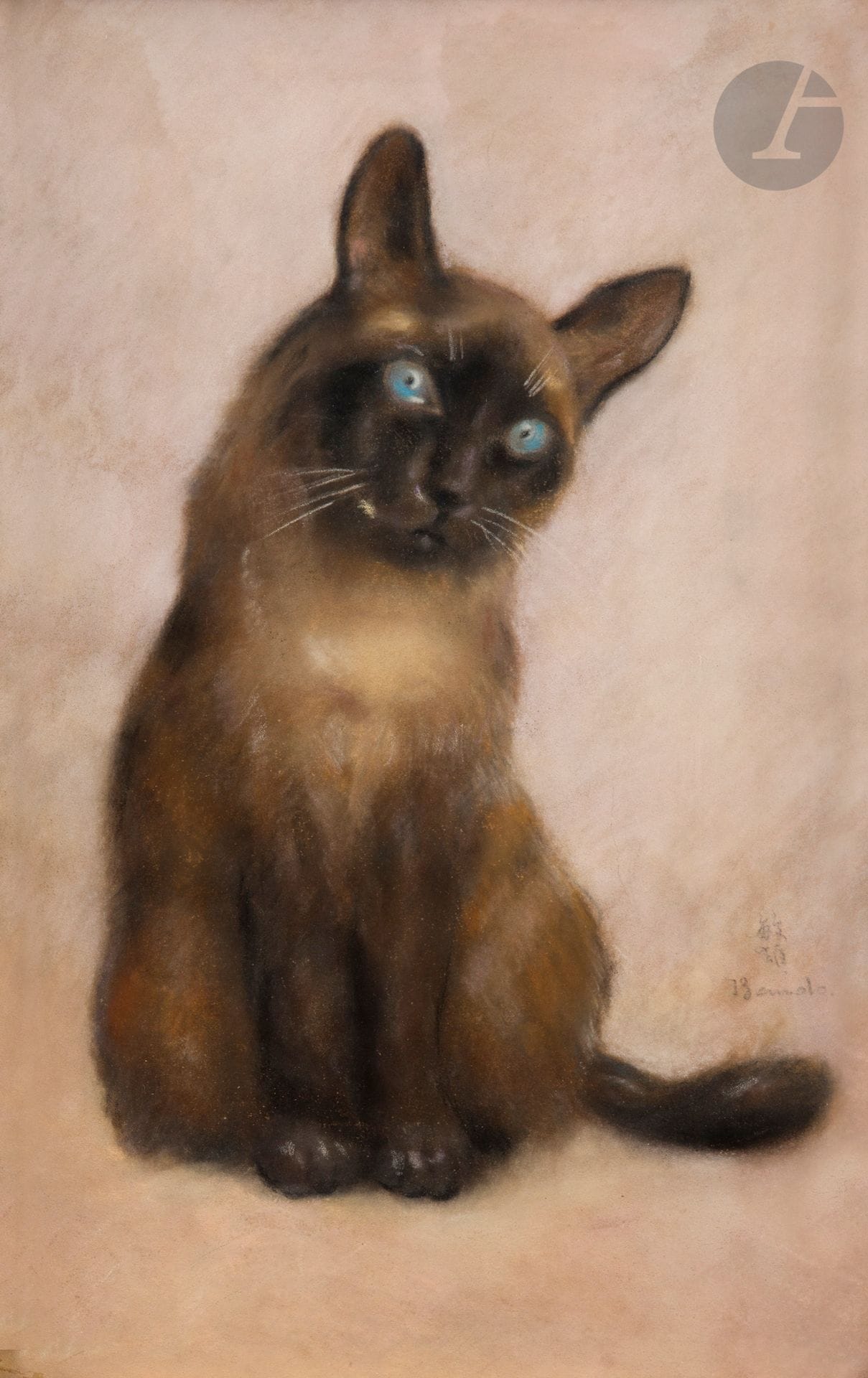 Toshio BANDO [Japanese] (1895-1973)
Siamese cat, 1927
Pastel.
Signed on the right.
47 x 30 cm

The work is part of a series referenced in the artist's invoices under nos. 365, 366, 367, 407 and 408.