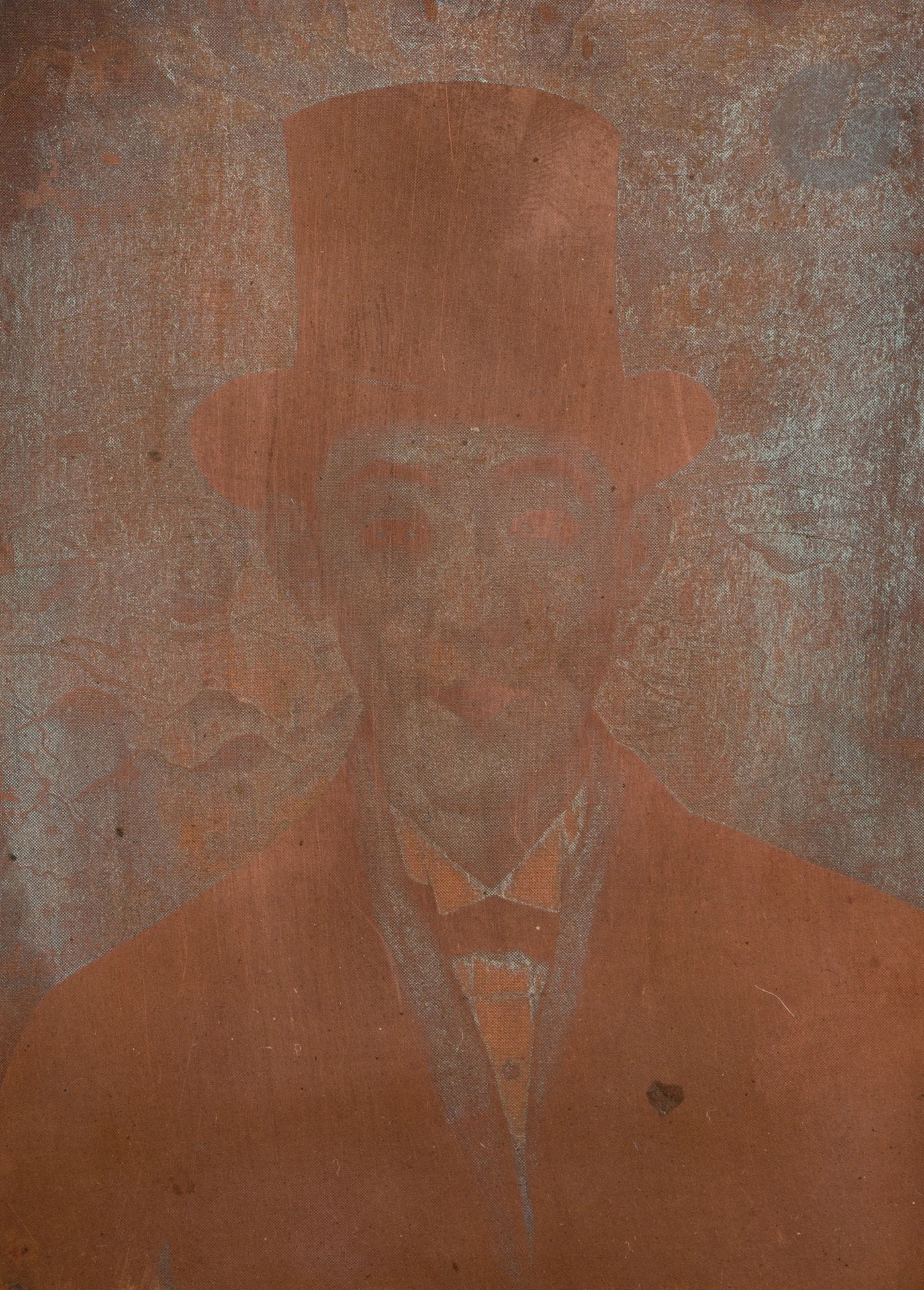 Toshio BANDO [japonais] (1895-1973)
Autoportrait au haut-de-forme
Cuivre.
11,5 x 7,5 cm

Provenance :
- Galerie Chéron, Paris. 
- Madame Bernard, directrice de la galerie Chéron. Par succession, son fils le Docteur Jarrige.

Cette plaque a servi pour l'impression de l'invitation à l'exposition Le Japonais T. Bando, à la galerie Kodak à Bruxelles en 1930 (jointe).