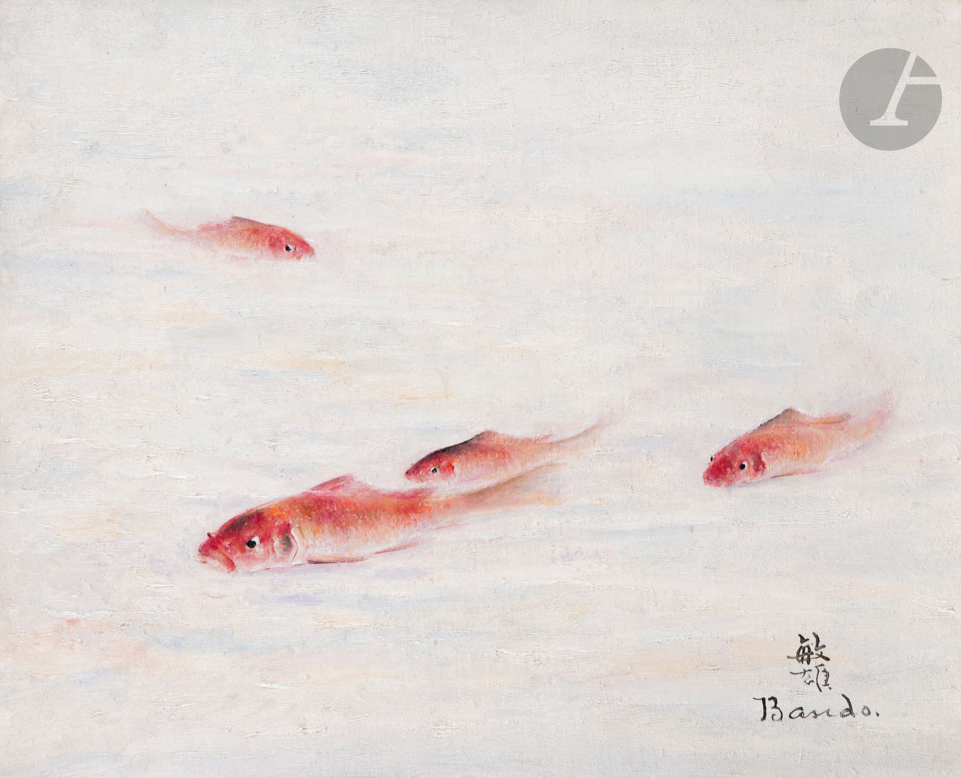 Toshio BANDO [japonais] (1895-1973)
Quatre poissons rouges, 1926
Huile sur toile.
Signée en bas à droite.
22 x 27 cm

Provenance :
Vente Christie's, Paris, 31 mai 2006, n° 147.