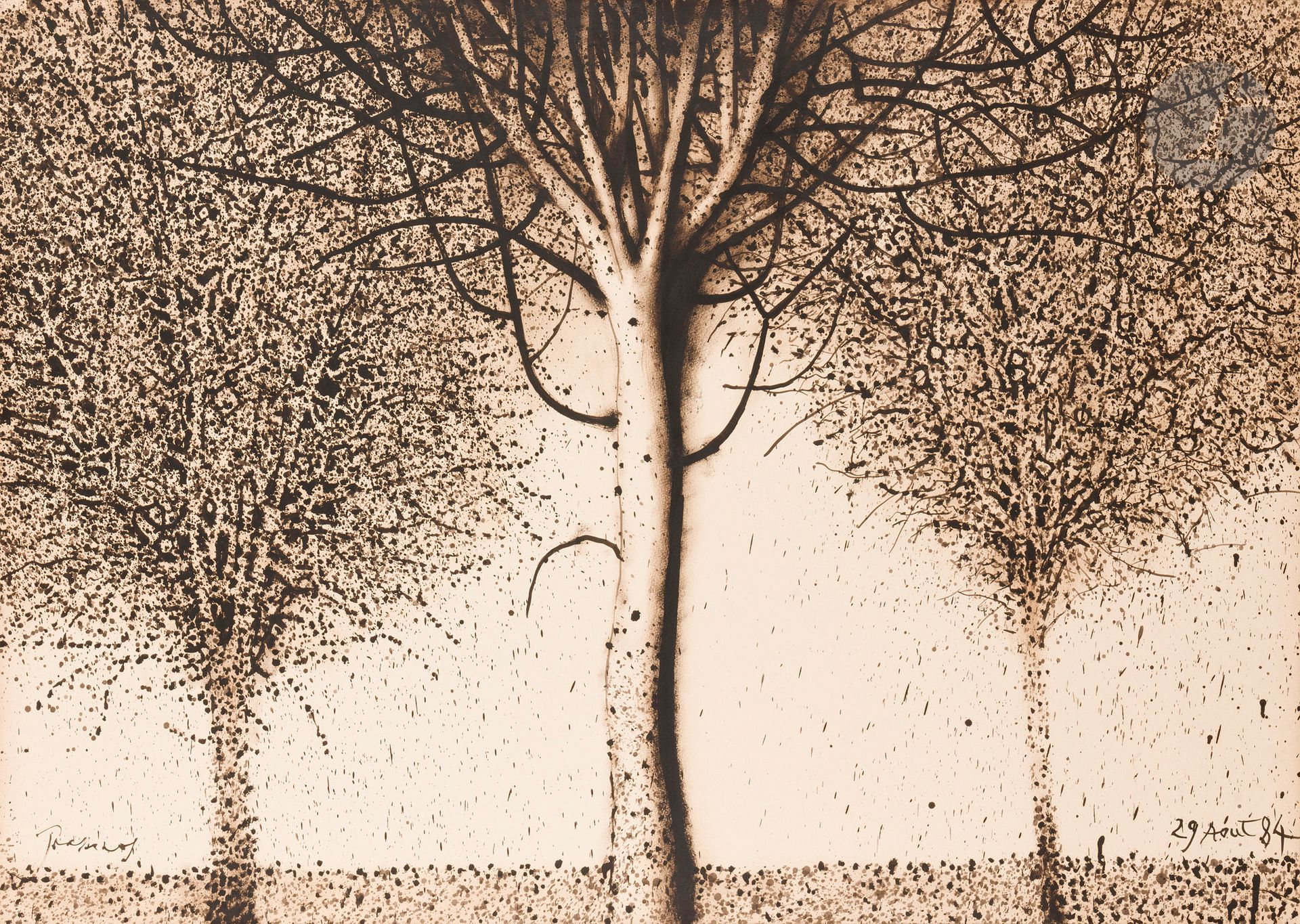 Mario PRASSINOS (1916-1985)
Les Arbres, 1984
Huile sur papier marouflé sur toile.
Signée en bas à gauche.
Datée « 29 août 84 » en bas à droite.
75 x 105 cm

Exposition : 
Prassinos - Agosti, deux hommes d’arbre, Galerie Thessa Herold, Paris, automne 1994, catalogue, p. 39.