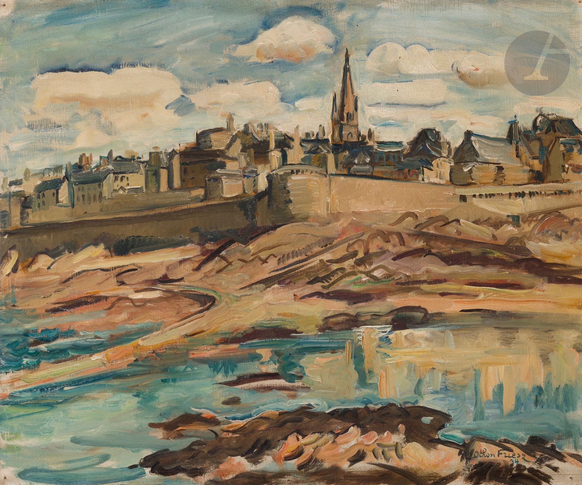 Émile-Othon FRIESZ (1879-1949)
Les Remparts de Saint-Malo, 1934
Huile sur toile.
Signée et datée en bas à droite.
54 x 65 cm

Provenance : 
Collection particulière, Yvelines.
 
OEuvres en rapport :
Odile Aittouares, Robert Martin, Émile-Othon Friesz - L’Oeuvre Peint, Paris, Galerie Aittouarès, n° 132 et 139, reproduits pp. 88-89.