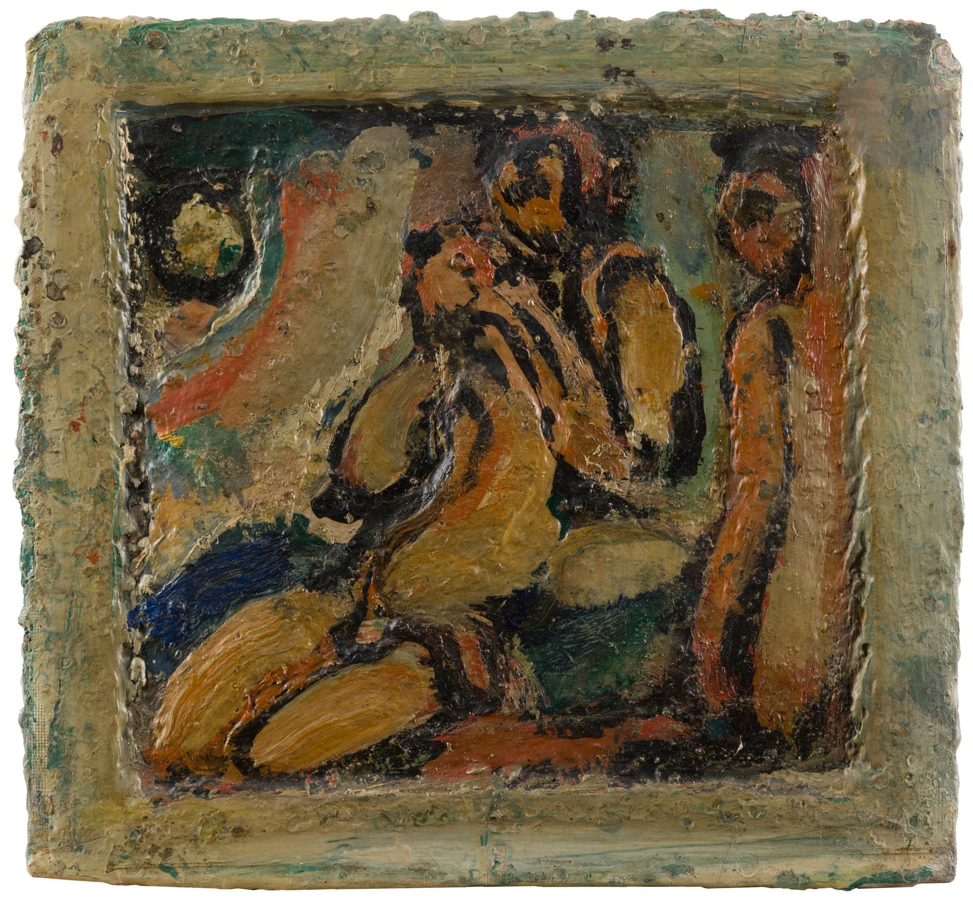 Georges ROUAULT (1871-1958)
Fauns, circa 1940
Oil on cardboard.
Unsigned.
Titled on the back.
(Small cracks).
24 x 25 cm

A certificate from the Comité Georges Rouault, dated April 9, 2025, will be given to the buyer. This work will be listed when the Comité Georges Rouault updates the Catalogue des œuvres de Georges Rouault.