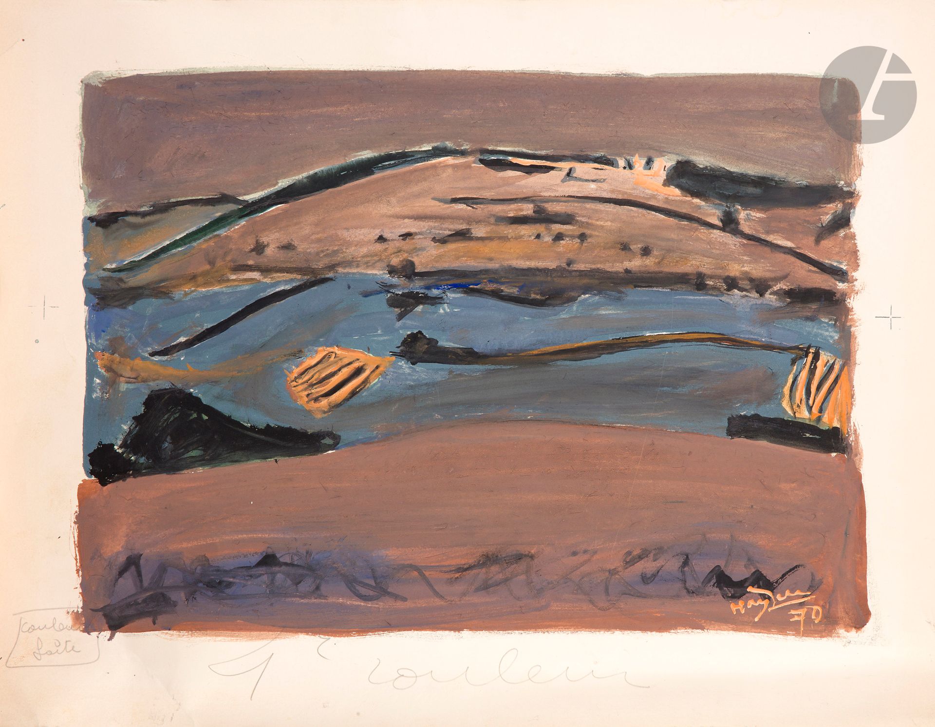 Henri HAYDEN (1883 - 1970)
Vue de Sammeron, 1970
Gouache.
Signée et datée en bas à droite.
37 x 51 cm

Nous remercions Madame Laurence Le Cieux pour les informations qu'elle nous a transmises. Cette œuvre sera intégrée au catalogue raisonné de l'artiste actuellement en préparation.