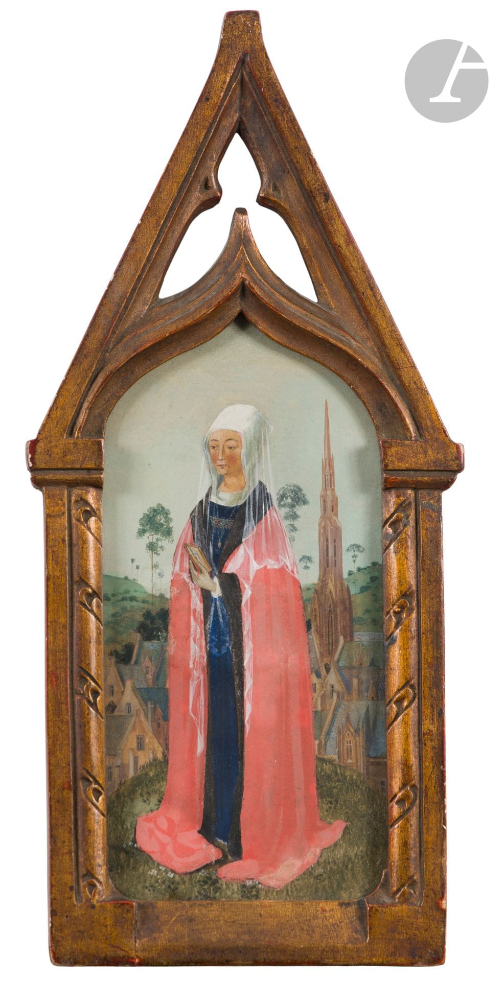 Ernest GUÉRIN (1887 - 1952)
La Dame de Nizon, entre 1918 et 1931
Gouache.
Signée en bas à droite, titrée et située au dos du montage.
15,5 x 7,5 cm
Dans son cadre d’origine.

Nous remercions Monsieur Jean-Paul Eyraud pour les informations qu’il nous a transmises.