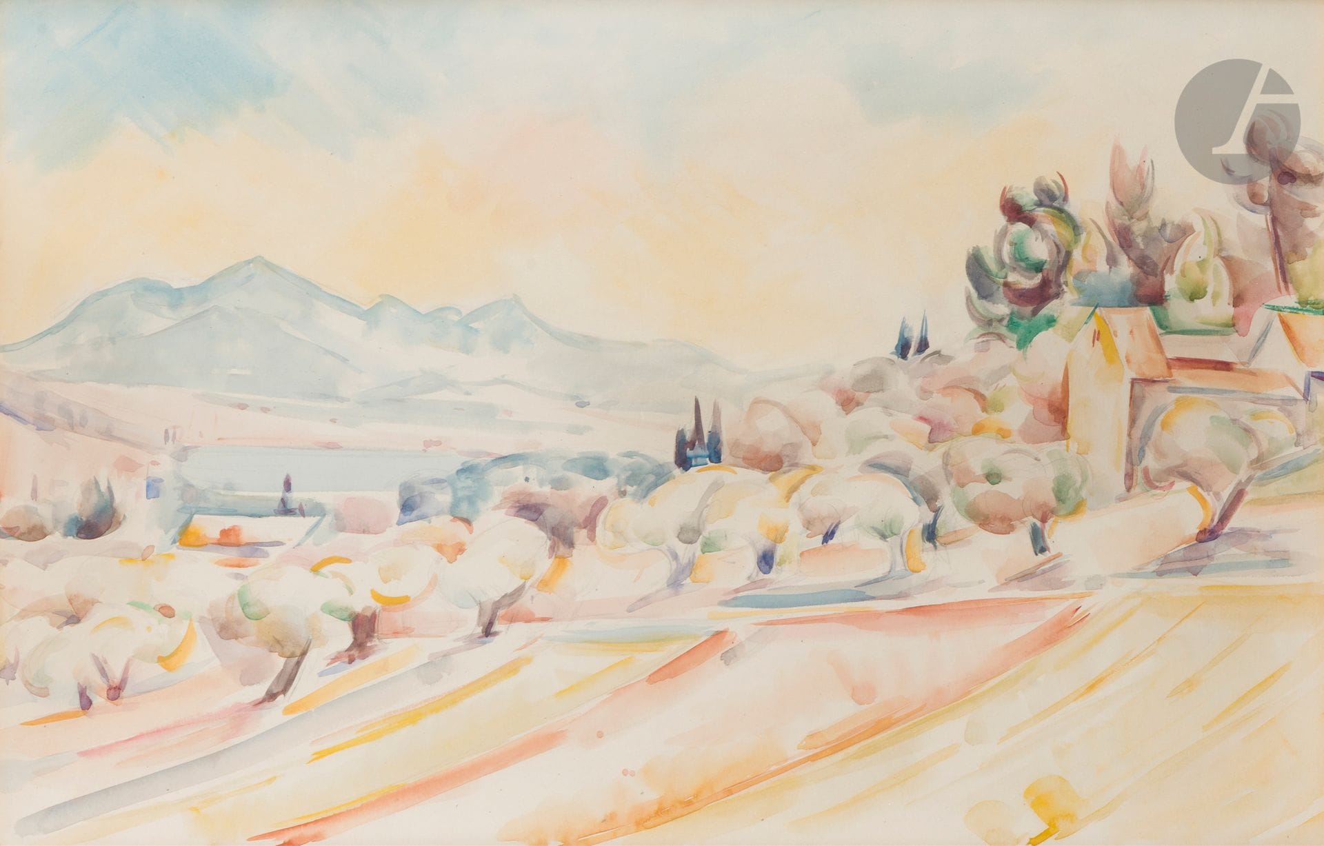 André LHOTE (1885 - 1962)
Drôme landscape, 1931
Watercolor.
Signed and dated lower left.
37 x 56.5 cm

We would like to thank Madame Dominique Bermann Martin for confirming the authenticity of this work.