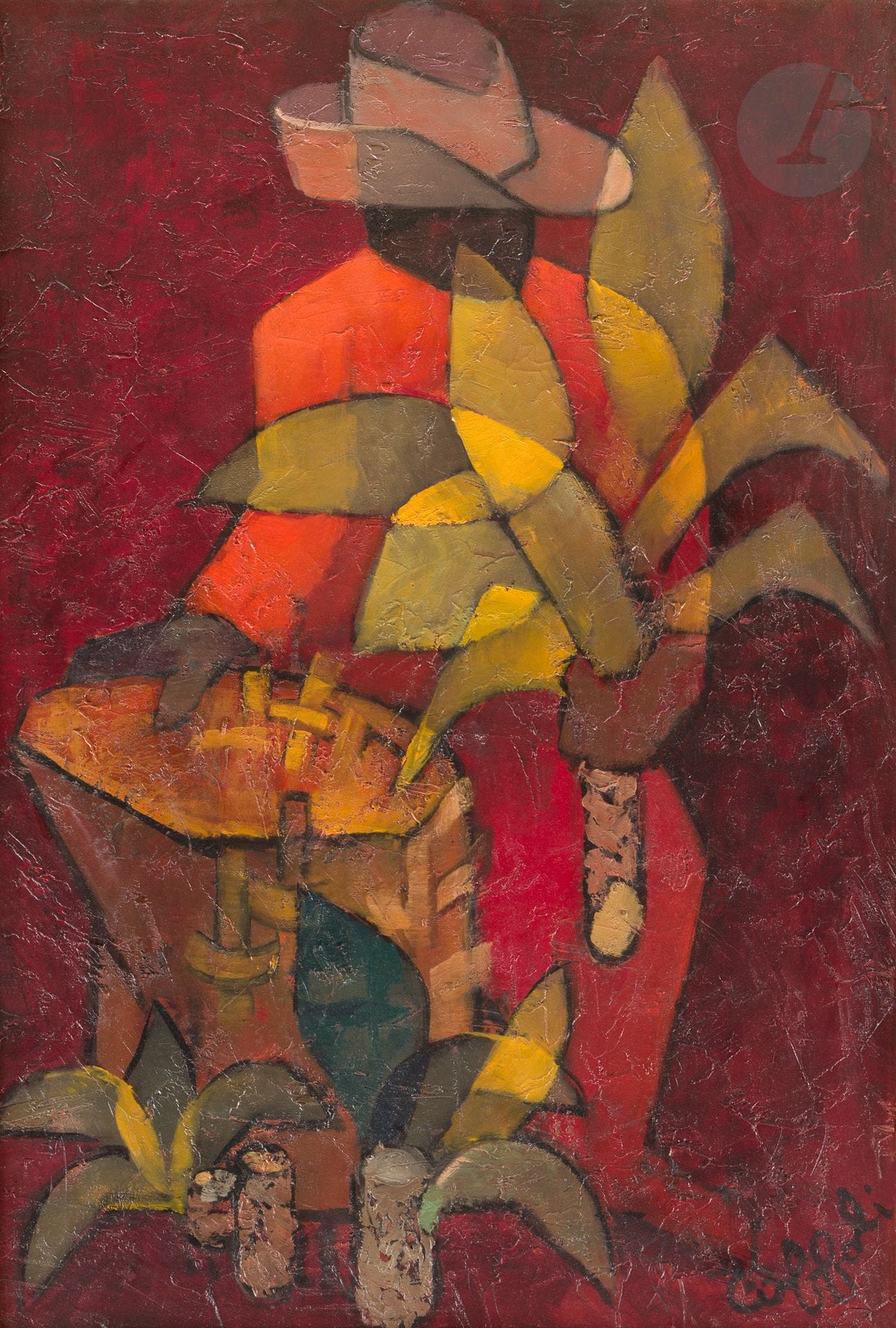 Louis TOFFOLI (1907-1999)
Feuillagiste, 1961
Huile sur toile.
Signée en bas à droite.
73 x 50 cm

Bibliographie :
Jeanine Pelissier, Louis Toffoli, Catalogue raisonné de l'œuvre peint, Tome II, Paris, Association des Amis de Louis Toffoli, 1993, n° 1966, non reproduit.