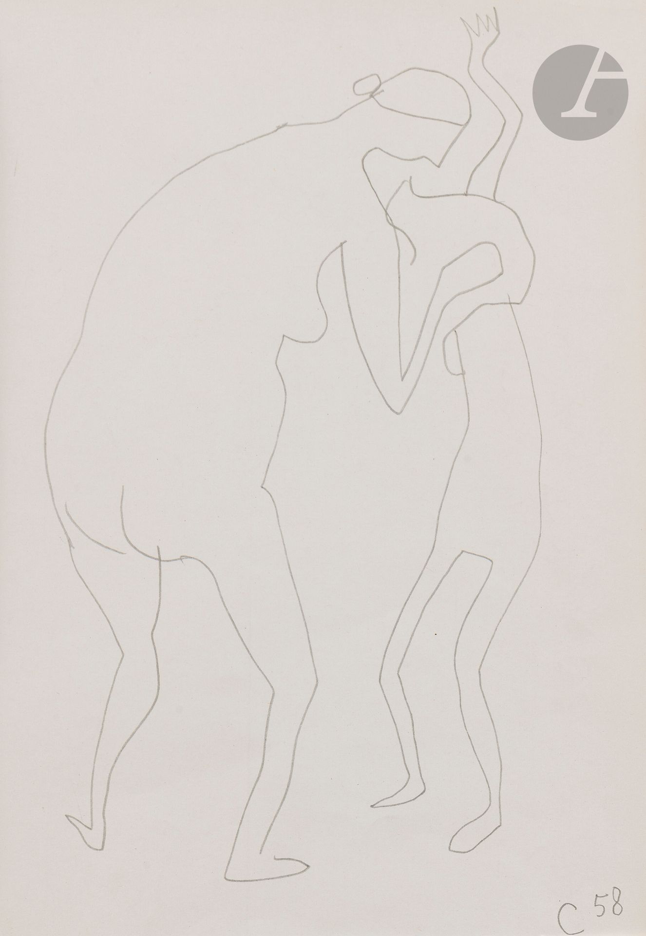 Robert COUTURIER (1905-2008)
Woman dressing her child, 1958
Lead pencil.
Monogrammed and dated lower right.
31 x 24.5 cm

This work will be included in the artist's Catalogue Raisonné currently being prepared by Pierre and Alexandre Lorquin.

Femme sous la douche, Lithograph, Signed and dedicated in graphite, 64 x 47 cm