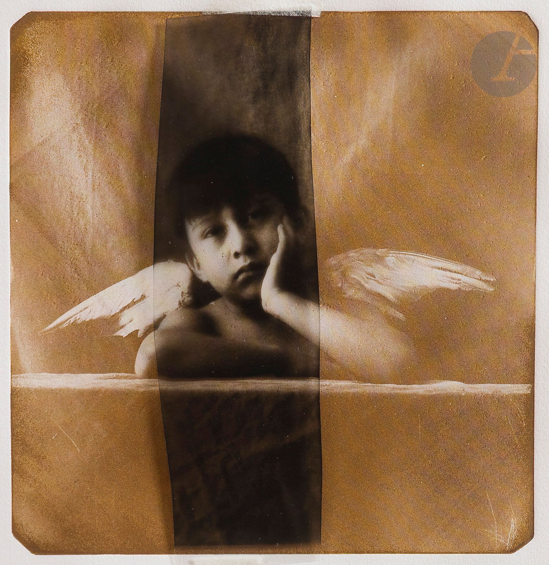 Luis Gonzalez Palma (1957) 
Jaula de Ternura (Cage of Tenderness), 1992. 
Photomontage composé d’une photolithographie montée sur carton et recouverte en son centre d’un film en rhodoïd. Signature et date au crayon sur le montage en bas à droite. 
Image : 20 x 19,5 cm - Feuille : 27 x 26 cm - cadre