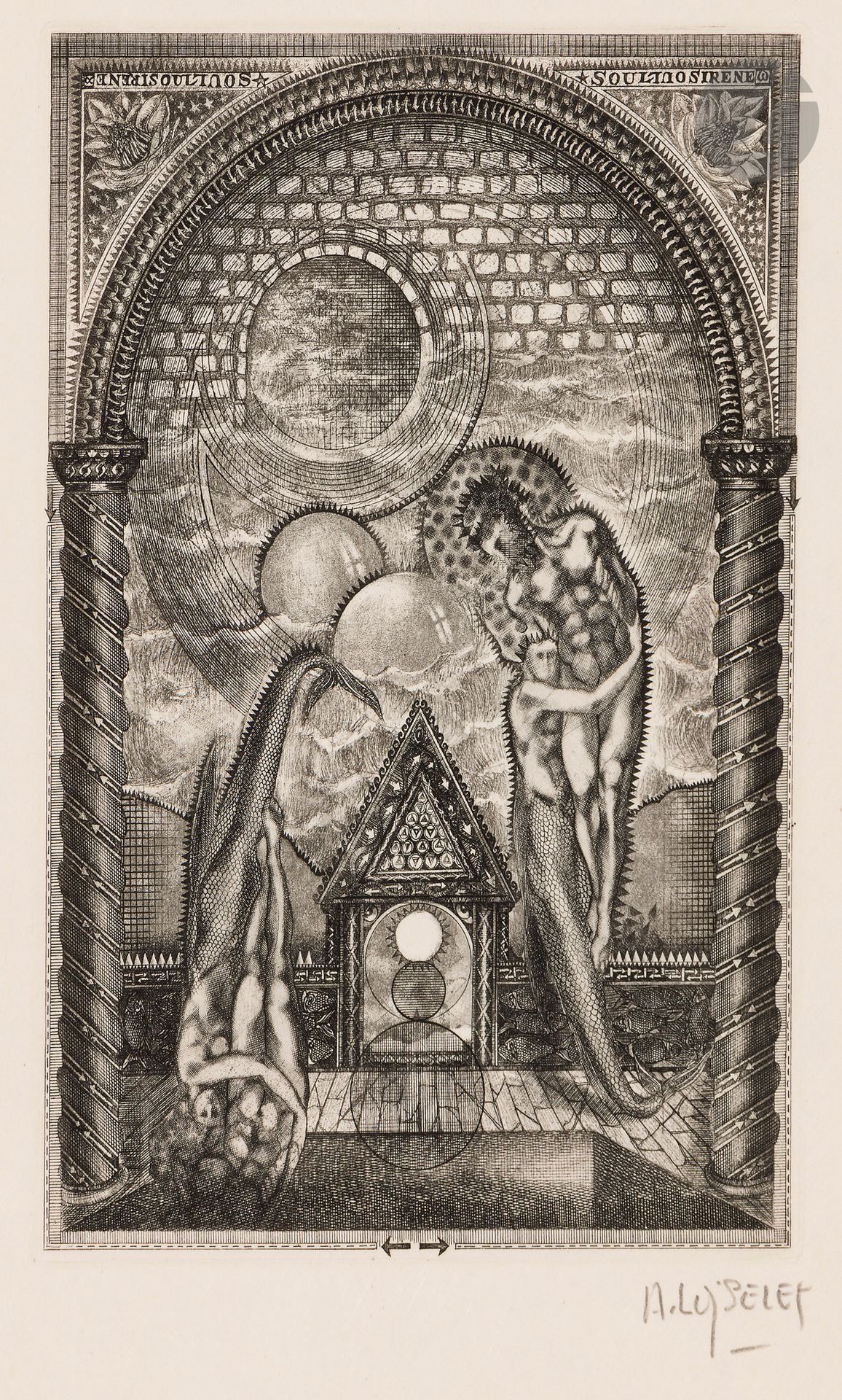 Alain Loiselet (né en 1946) 
Wilde (Oscar). Le Pêcheur et son âme. Paris, Les Francs Bibliophiles, 1974. Un vol. in-4 [195 x 285], en feuilles, sur vélin, illustré de gravures à l’eau-forte in- et hors- texte. Chemise imprimée, cartonnage et étui de toile vert émeraude. Exemplaire numéroté et nominatif, d’un tirage à 165. 
Joint: suite additionnelle des planches sur japon nacré kaji, signées au crayon, et cuivre gravé de l’un des sujets.