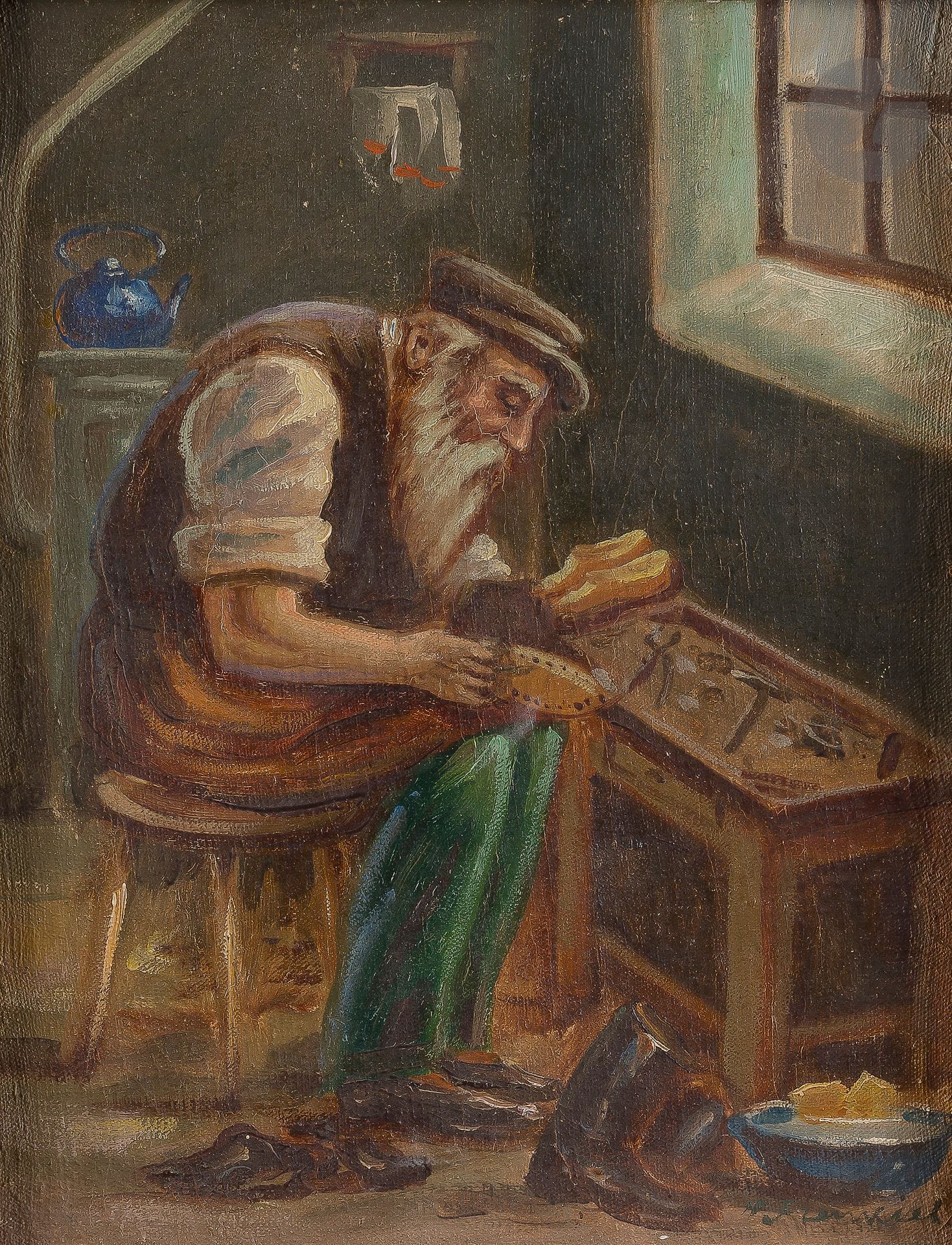 Helena FRENKIEL (1900-1942) 
The shoemaker
Oil on canvas.
Signed lower right.
27 x 21.5 cm







Keywords:
judaica, jew, jewish, hebrew, rabbis, jewish, torah, hebrew, hebraica, judaism, synagogue, zionism, pessah, pessach, haggada, haggadah, hagada, hagadah, passover, menora, menorah, hannuka, hannuca, hannucca, hanouccah, torah, juden, israélite, Israël, antisemitism, antisémitisme, dreyfus, meguila, sepharade, sefarad, ketouba