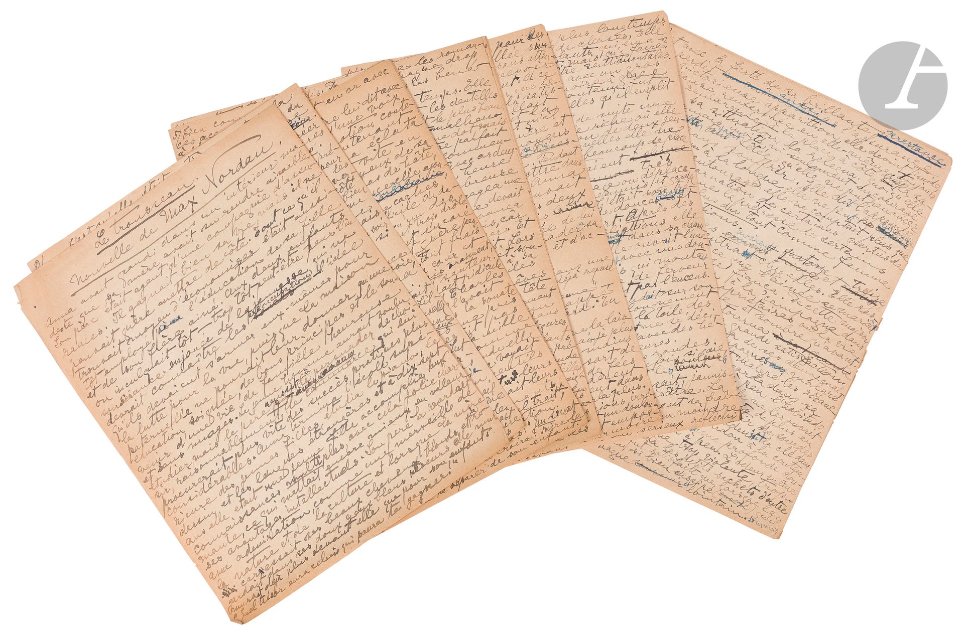 °[NORDAU] Max NORDAU (1849-1923)
Le Trousseau. Nouvelle de Max Nordau.
Manuscrit autographe en français, titré et signé. 13 pp. in-4 recto.
Cette nouvelle semble inédite.







Mots clés :
judaïca, juif, juive, hébreux, rabbins, jewish, torah, hebrew, hebraica, judaisme, synagogue, sionisme, pessah, pessach, haggada, haggadah, hagada, hagadah, passover, menora, menorah, hannuka, hannuca, hannoucca, hanouccah, torah, juden, israélite, Israël, antisemitism, antisémitisme, dreyfus, meguila, sepharade, sefarad, ketouba