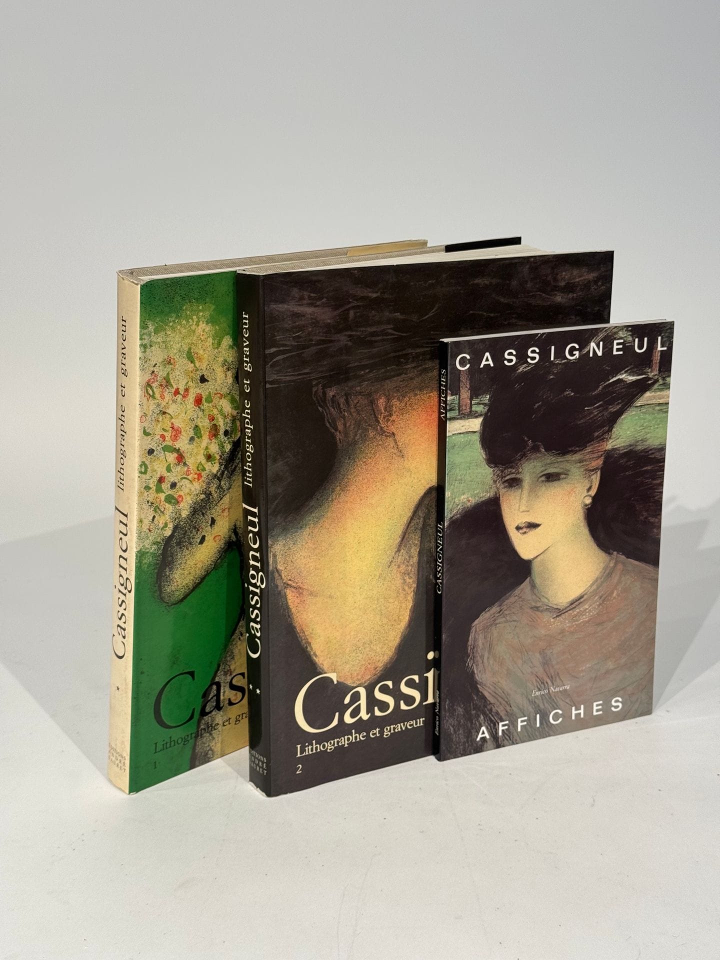[BEAUX-ARTS] Lot de 2 volumes : 
NAVARRA Enrico, CASSIGNEUL, 
Tome I Lithographe et graveur 1965-1978
Tome II Lithographe et graveur 1979 - 1988
Editions André Sauret, Monte Carlo.