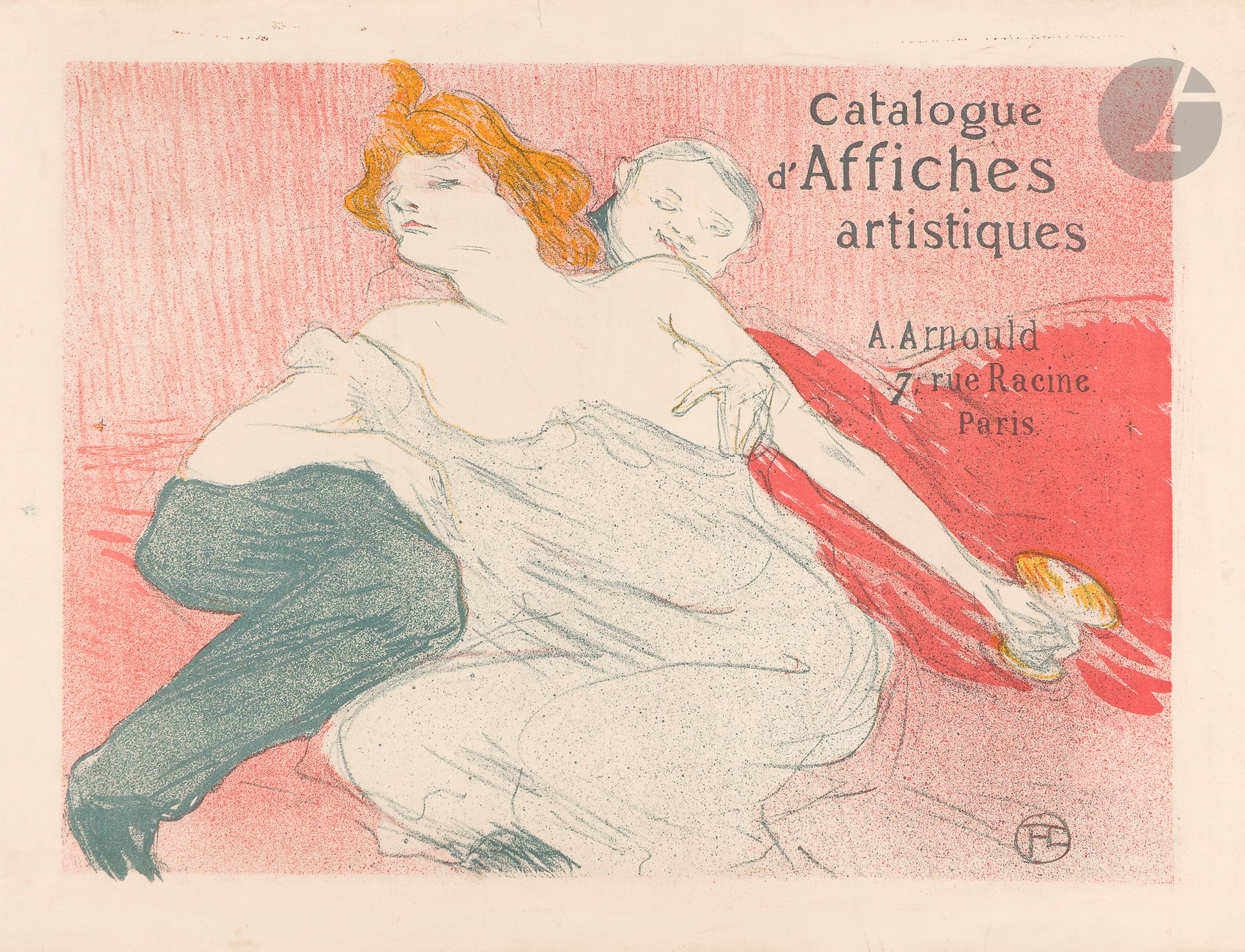 Henri de Toulouse-Lautrec (1864-1901)
Débauche (2e pl.). 1896. Lithographie. 323 x 240. Delteil 178 ; Wittrock 167. Impression en couleurs. Très belle et fraîche épreuve sur vélin mince crème, du 2e tirage (1896) avec la pierre de bleu plus foncée et avec le texte ajouté (« Catalogue d’Affiches artistiques, A. Arnould 7 rue Racine Paris »). Infimes taches claires et traces de plis en pied du feuillet. Courte déchirure en tête. Toutes marges [375 x 278]. Arnould éd. 

C’est l’artiste Maxime Dethomas (1867-1929) qui prête sa figure au personnage du débauché.