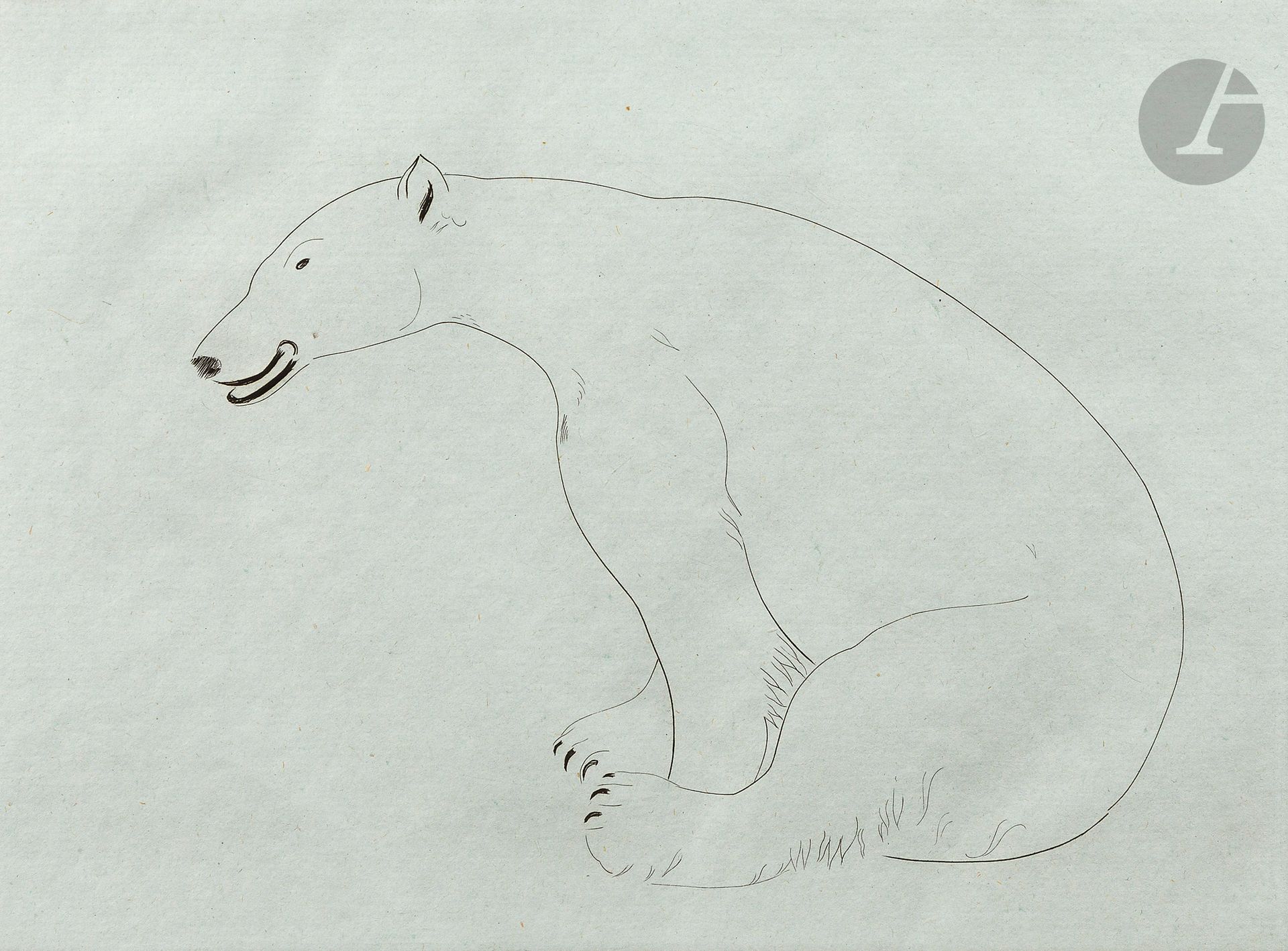 Joseph (Józef) Hecht (polonais, 1891-1951)
Croquis d’animaux gravés au burin. 1929. Un album oblong [420 x 325] contenant 10 sujets. Burin. Plumart, Tonneau-Ryckelynck 195 à 205. Parfaites épreuves sur vergé de Montval azuré (filigrane : brochet), numérotées et signées au crayon, précédées d’un feuillet de titre (avec envoi de Ingrid et Joseph Hecht, septembre 1935) et du justificatif de tirage. Toutes marges. Portefeuille toilé à rabats avec étiquette imprimée sur le plat supérieur. Exemplaire numéroté, d’un tirage à 100.