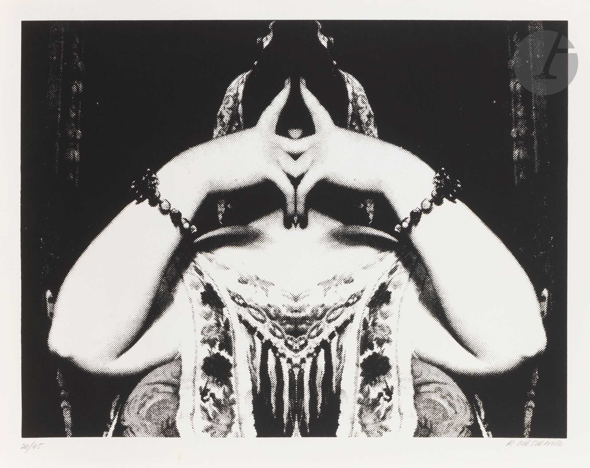 Roman Cieślewicz (Polish, 1930-1996) Woman with bracelets. Circa 1978. Silkscreen print. The sheet: 650 x 500 mm. Very fine proof on white vellum, numbered and signed in pencil. Full margins. Edition of 45 proofs. Provenance: collection of Lilette Berger, widow of Sam Szafran (1934-2019), Malakoff.