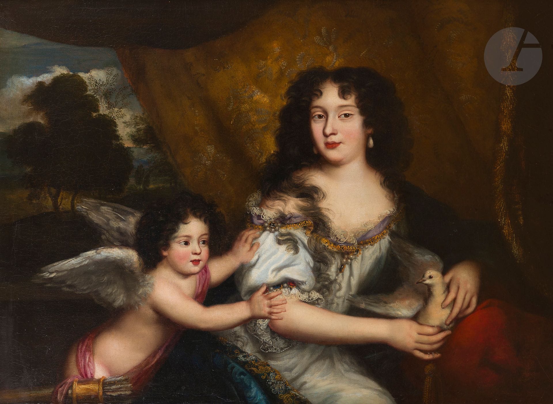 Henri GASCARD (1635 - 1701)
Portrait présumé de Louise de Keroualle, Duchesse de Portsmouth
Toile
(Restaurations anciennes)
83 x 112 cm

On y joint la gravure du même sujet.
