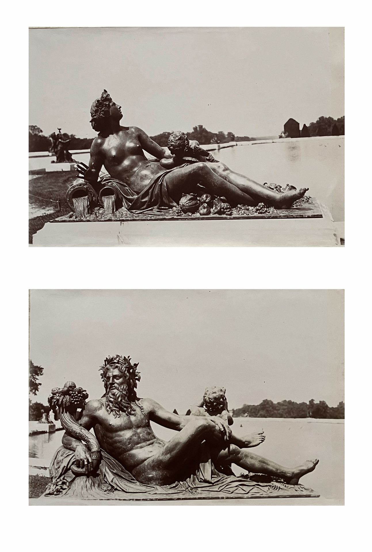 Unidentified photographer
France. Regionalism, c. 1890-1900.
Château de Saint-Cloud. Palace of Versailles. Gardens. Ponds and sculptures. Trianon. Château de Fontainebleau. Compiègne town hall. Pierrefonds Castle. Rouen. River Seine. Saint-Ouen church. Palais de Justice. Cathedral. Old Clock. Chantilly Castle. Blois castle. Chambord castle. Cheverny Castle. Écouen Castle. Reims Cathedral. Storm at Dieppe. Cliffs of Puys. Honfleur harbor. Port of Le Havre. Church of Notre-Dame de Saint-Saturnin. Puy-de-Dôme. Nid de poule crater. Puy Pariou crater.
Album in-folio in burgundy percaline, comprising approximately 135 prints on citrate paper, mounted on cardboard. Numerous annotations in black ink on the mounts.
Medium format: 11 x 16 cm