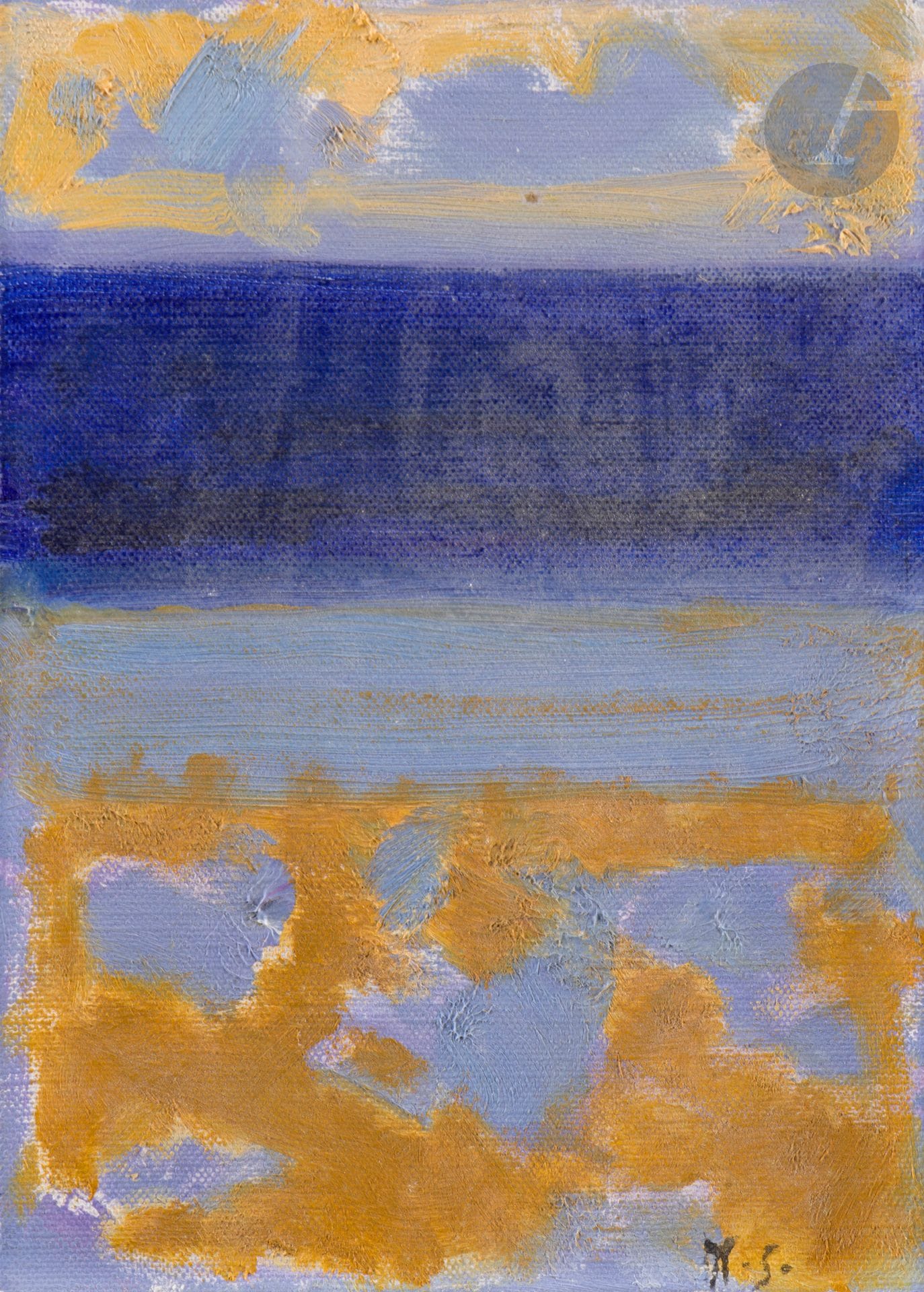 Maurice-Élie SARTHOU (1911-1999)
Mer bleue noire
Huile sur toile.
Monogrammée en bas à droite.
Signée au dos et titrée sur le châssis.
22 x 16 cm

Nous remercions Monsieur Sutton et Madame Sutton-Sarthou pour les informations qu’ils nous ont transmises.
