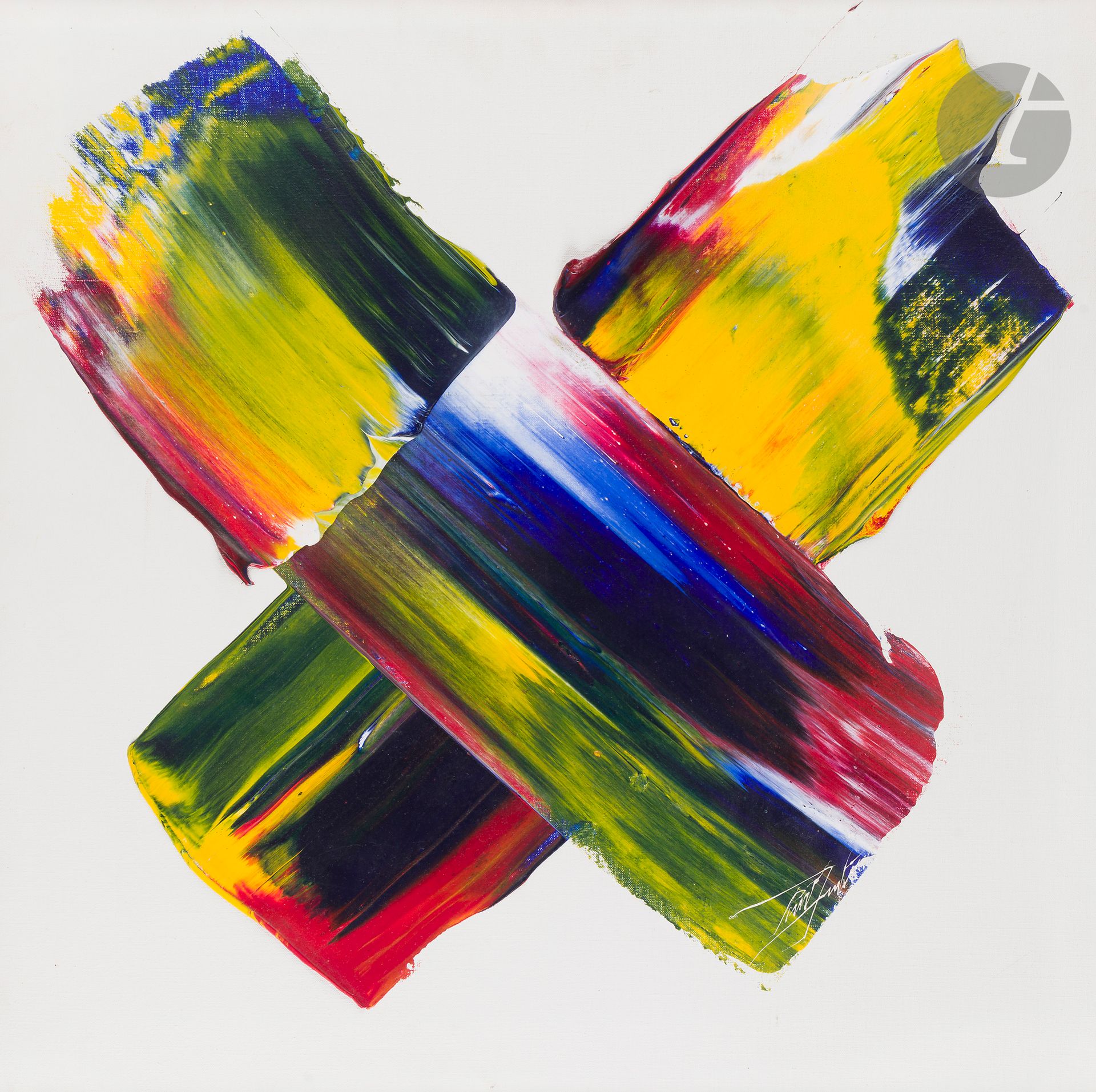 Paul JENKINS (1923-2012)
Phenoma Station to Station, 1980
Acrylique sur toile.
Signée en bas à droite.
Signée, datée et titrée sur le châssis.
76 x 76 cm