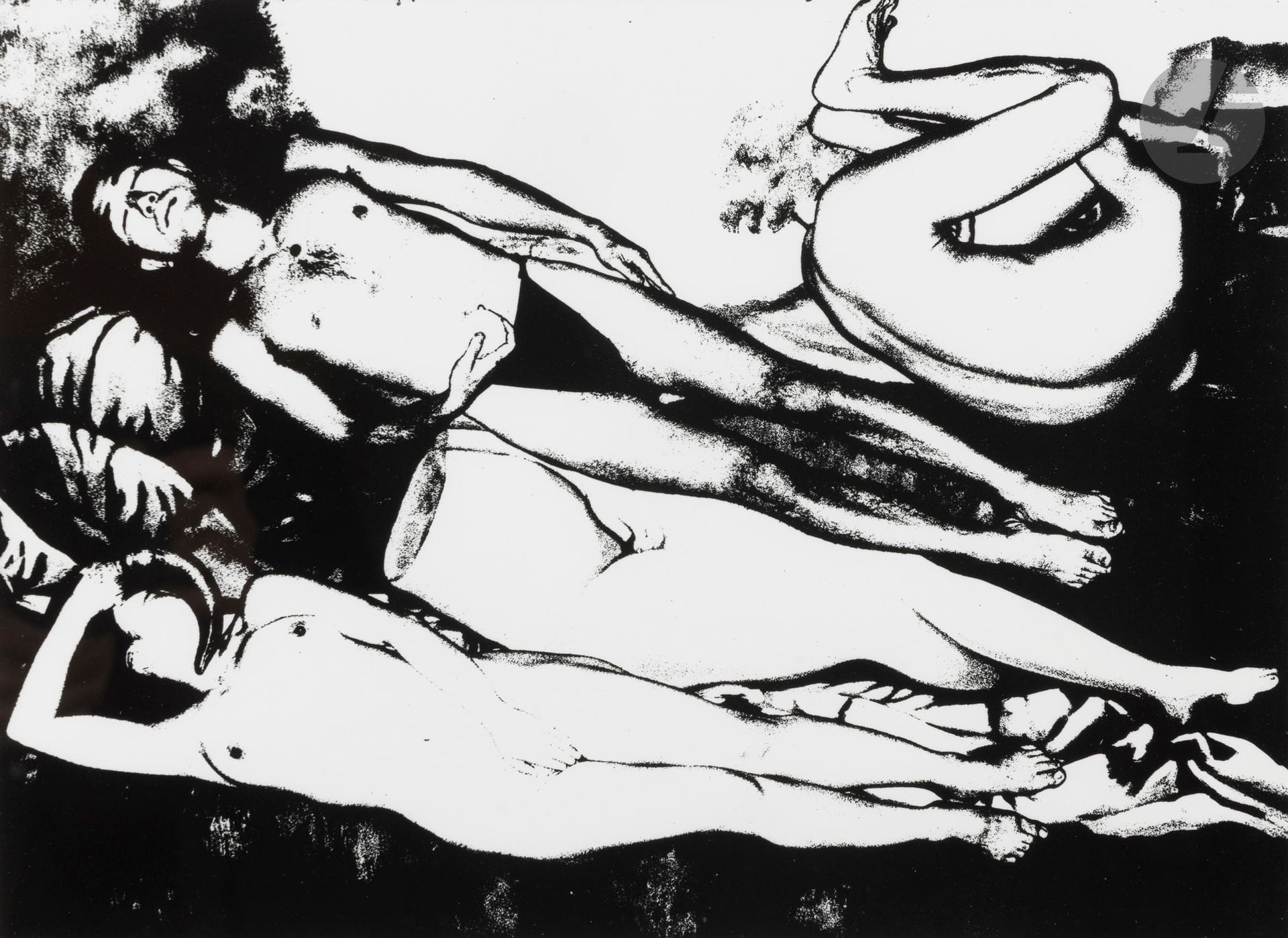 Eikoh Hosoe (1933-2024) 
Ordeal by Roses, 1963. 
Épreuve argentique (c. 1990), signée et dédicacée à Lucien Clergue à l'encre dans la marge en bas, signée en kandji, titrée et datée au crayon au verso. 
Image : 26 x 36 cm - Feuille : 30 x 40 cm - cadre