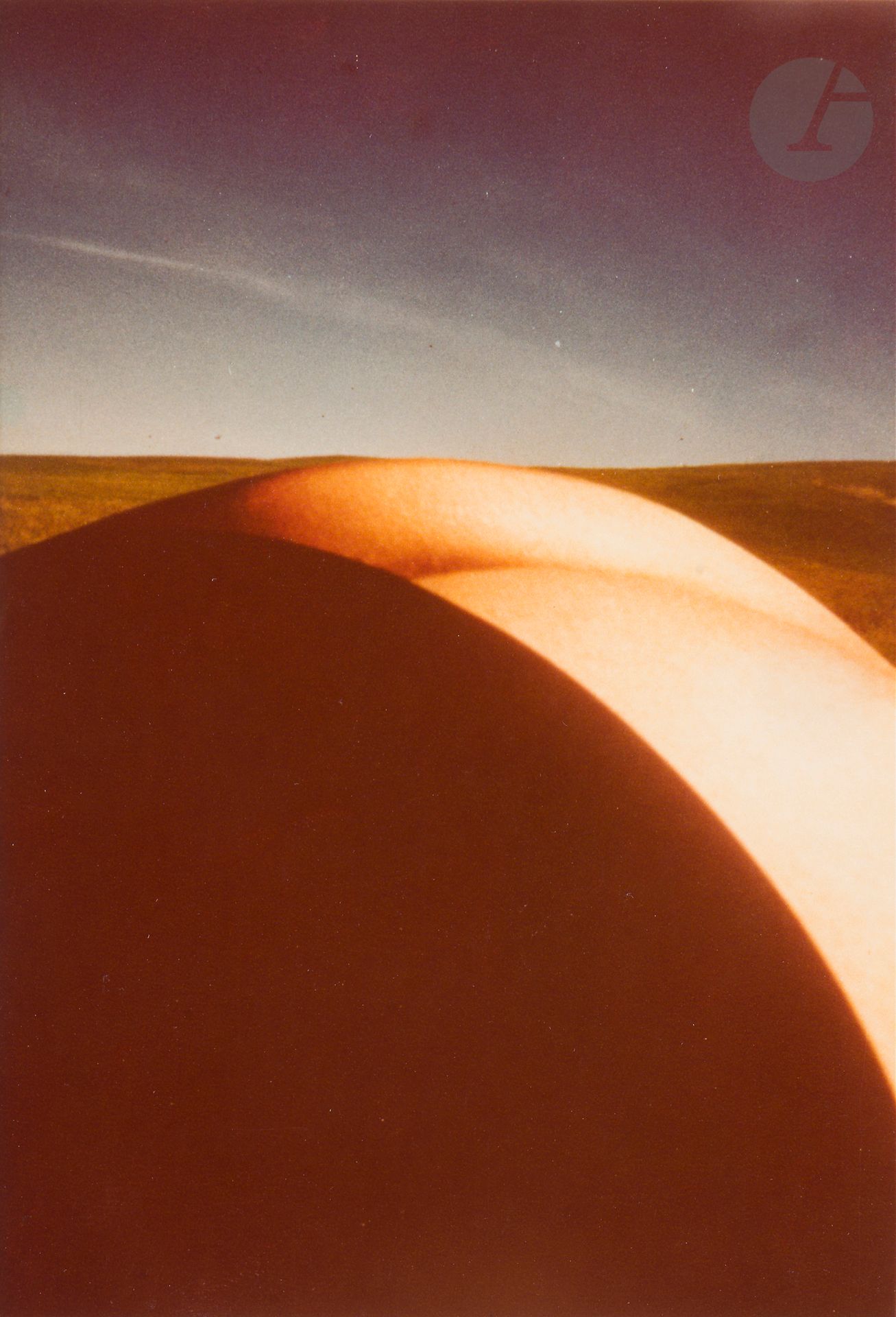 Franco Fontana (1933)
Nudo, 1977.
Vintage chromogenic print, mounted on card, signed, titled and dated in ink with New Year's greetings on the mount below. Dedication to Lucien Clergue "Sei il primo ad avere un 'petit' nudo. Ciao, Franco" in ink on verso of mount. 
15 x 10 cm