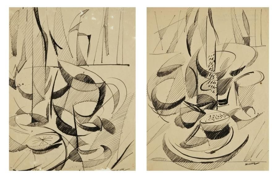 Mino DELLE SITE (1914-1996)
Nature morte, 1964. Dessin à l?encre. Signé en bas à droite. On y joint un dessin similaire (accidents). 26 x 19,5 cm