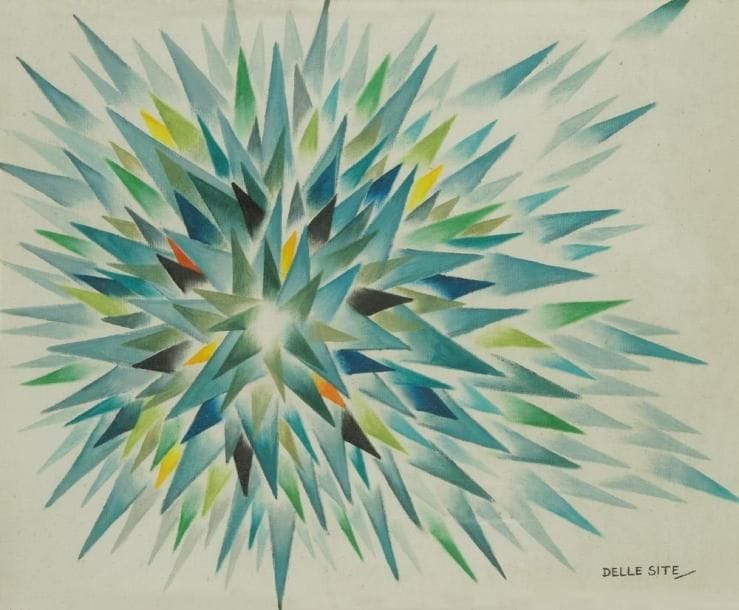 Mino DELLE SITE (1914-1996)
Irradiations, 1965. Huile sur toile. Signée en bas à droite. Titrée et datée au dos. 50 x 60 cm Expositions: 1965 New York, Rizzoli Gallery, Mino Delle Site - Oeuvres de 1932 à 1965 1976 Marco Island (Floride), Mino Delle Site, Country Club 1989 Lecce, Musée provincial, Mino Delle Site, Aeropittura et au-delà, depuis 1930 1990 Seravezza, Villa Pellizzari, Mino Delle Site, Soixante ans d?Aeropittura 1997 Rome, Rétrospective Mino Delle Site, Association Athenaeum N.A.E. 2005 Bari, Exposition personnelle, Galerie La Panchetta 2006 Turin, Galerie Narciso, Mino Delle Site