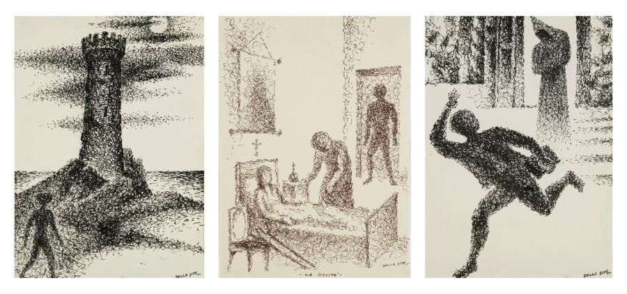 Mino DELLE SITE (1914-1996)
Suite pour l?album Madre Terra, vers 1965-70. Ensemble de 10 dessins à l?encre. Signés ou monogrammés. Formats divers