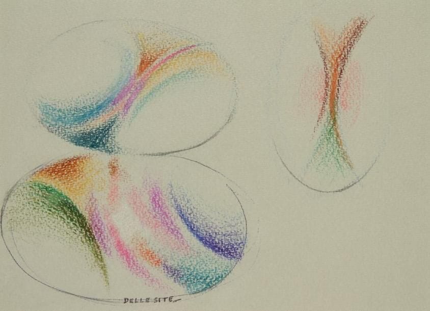 Mino DELLE SITE (1914-1996)
Étude pour Galaxie, 1968. Dessin au pastel gras. Signé en bas à gauche. 17,5 x 23 cm