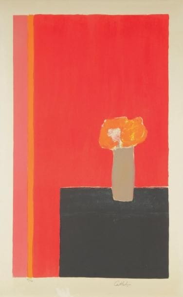 Bernard CATHELIN (1919-2004)
Tokonoma des Rebattières. 1975. Lithographie. 532 x 905. Passeron 86. Très belle épreuve sur vélin, numérotée et signée à la mine de plomb. Toutes marges. Tirage à 120 épreuves