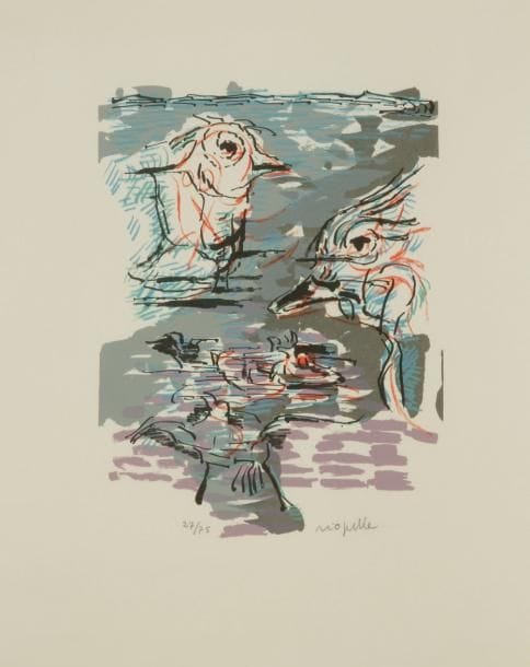 Jean-Paul Riopelle (canadien, né en 1932)
Marécages. 1979. Lithographie. 187 x 250. Riopelle 1979.09. Impression en couleurs. Parfaite épreuve sur vélin, signée et numérotée à la mine de plomb. Toutes marges. Tirage à 75 épreuves. Cadre