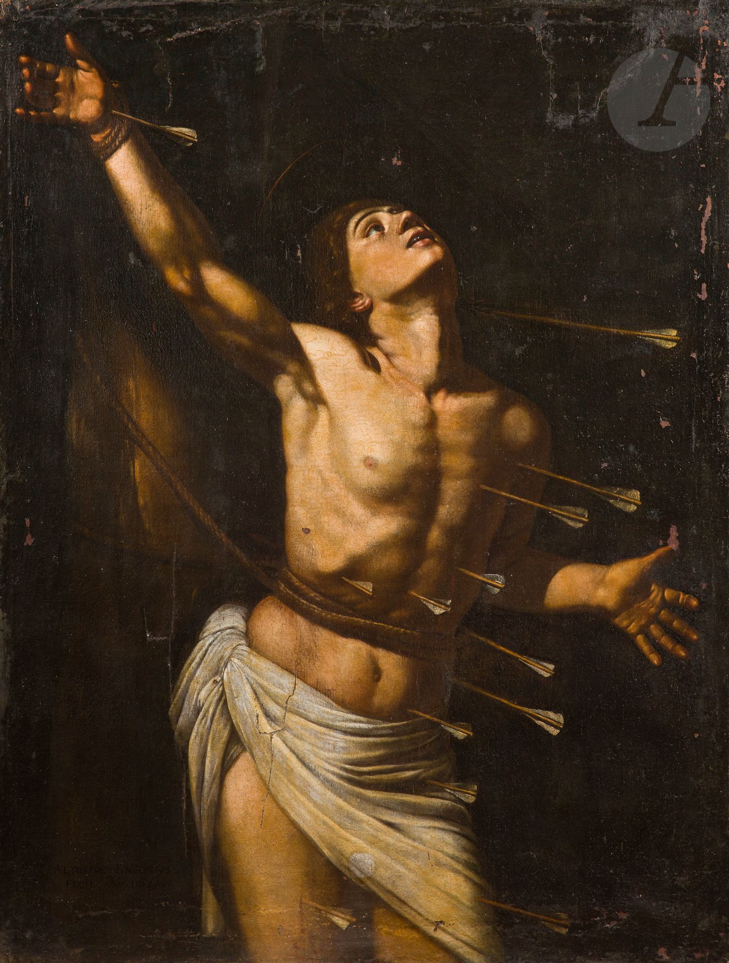 Louis FINSON (Bruges, 1580 - Amsterdam, 1617)
Saint Sebastian
Canvas
Signed and dated lower left "ALOISIUS. FINSONIUS / FECIT. ANO. 1612 "
(Old restorations)
147.5x114.5cm

Provenance:
Private collection, Marseille; Acquired 1994.

The composition of our unpublished painting, signed and dated to the artist's Neapolitan period, was already known from other very similar, unsigned versions. One of these is preserved at the Primatiale Saint-Jean in Lyon (165x115cm), while another was at Alberto di Castro's gallery, Piazza di Spagna, in Rome (157.5x124.5cm) between 2016-2019. The artist often depicted the same subject, sometimes in a different format [1] and in Martyre de Saint Sébastien, attaché par les bourreaux à l'Église de Rougiers (Var).

Our Saint Sebastian is strongly influenced by Caravaggesque realism, and can be dated just after the Allegory of the Four Elements at the Sarah Campbell Blaffer Foundation - the Museum of Fine Arts - Houston, and just before Samson et Dalila, at the Musée des Beaux-Arts de Marseille.

Trained in his hometown, perhaps in his father's studio, Louis Finson traveled to Rome in the early 1600s, before being documented in Naples in March 1605. Sharing a studio with Abraham Vinck (1574/1575-1619), in 1607 they welcomed Caravaggio on the run from Rome, following the murder he had committed. During his stay in Naples until 1612, the artist was commissioned to paint an Annunciation (Capodimonte Museum). In early 1613, he left for Rome, arriving in Marseille by February 27 of the same year, accompanied by the painter Martin Faber (1587-1648). Under the protection of Nicolas-Claude Fabri de Peiresc, he painted portraits and religious pictures for several towns in Provence (Arles, Aix). His journey continued in Toulouse in 1614-1615, then in Paris in 1615, before ending in Amsterdam in 1616.
Saint Sebastian was a favorite subject of the Renaissance and the Counter-Reformation, after the Council of Trent, protecting people from the plague. The Roman soldier is more or less riddled with arrows, depending on the painter. In our case, Finson chose to depict them all parallel. What's more, his face is tilted back in baroque ecstasy, in keeping with the artist's taste for strong, disconcerting images, rich in emotion and movement. His paintings testify to a deep knowledge of the Neapolitan Caravaggio's style, as shown by our canvas, which develops a high-contrast chiaroscuro, with bronze highlights for the skin of his figure, a certain outrageous expressionism and a taste for spectacular images designed to strike the viewer.

[1] Didier Bodart had observed a certain propensity for Louis Finson to depict Saint Sebastian (Bodart, Louis Finson (Bruges, before 1580-Amsterdam 1617), Brussels, 1970). Among the paintings mentioned, he cites a work said to have belonged to J. P. Roux in Marseille, sold in 1866. Another similar painting was described by Philippe de Chennevières-Pointel in 1847. Finally, Marcantonio Filomarino's 1634 inventory lists "Un S. Sebastiano del Finzone", in horizontal format, sold at the Dorotheum on April 24, 2018, lot 91.
