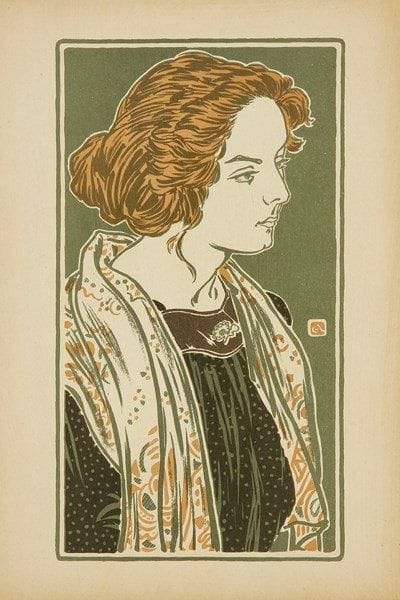 George Auriol (Jean-Georges Huyot, dit) (1863-1938)
Tête de jeune femme. 1901. Lithographie. 131 x 238. Fields 15. Impression en couleurs. Très belle épreuve. Infime oxydation marginale